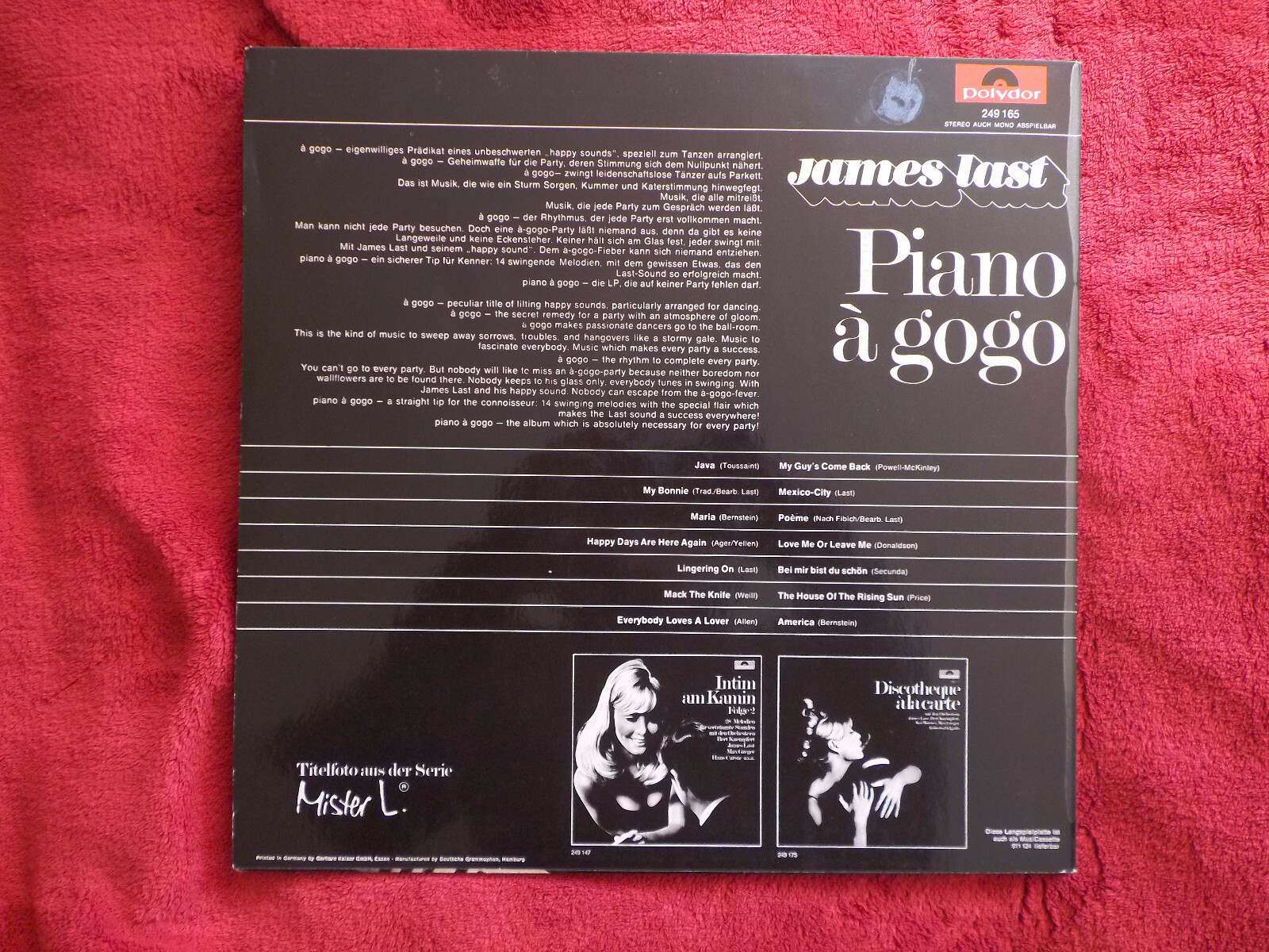 James Last – Piano a gogo (Polydor, 1968), Bild 3