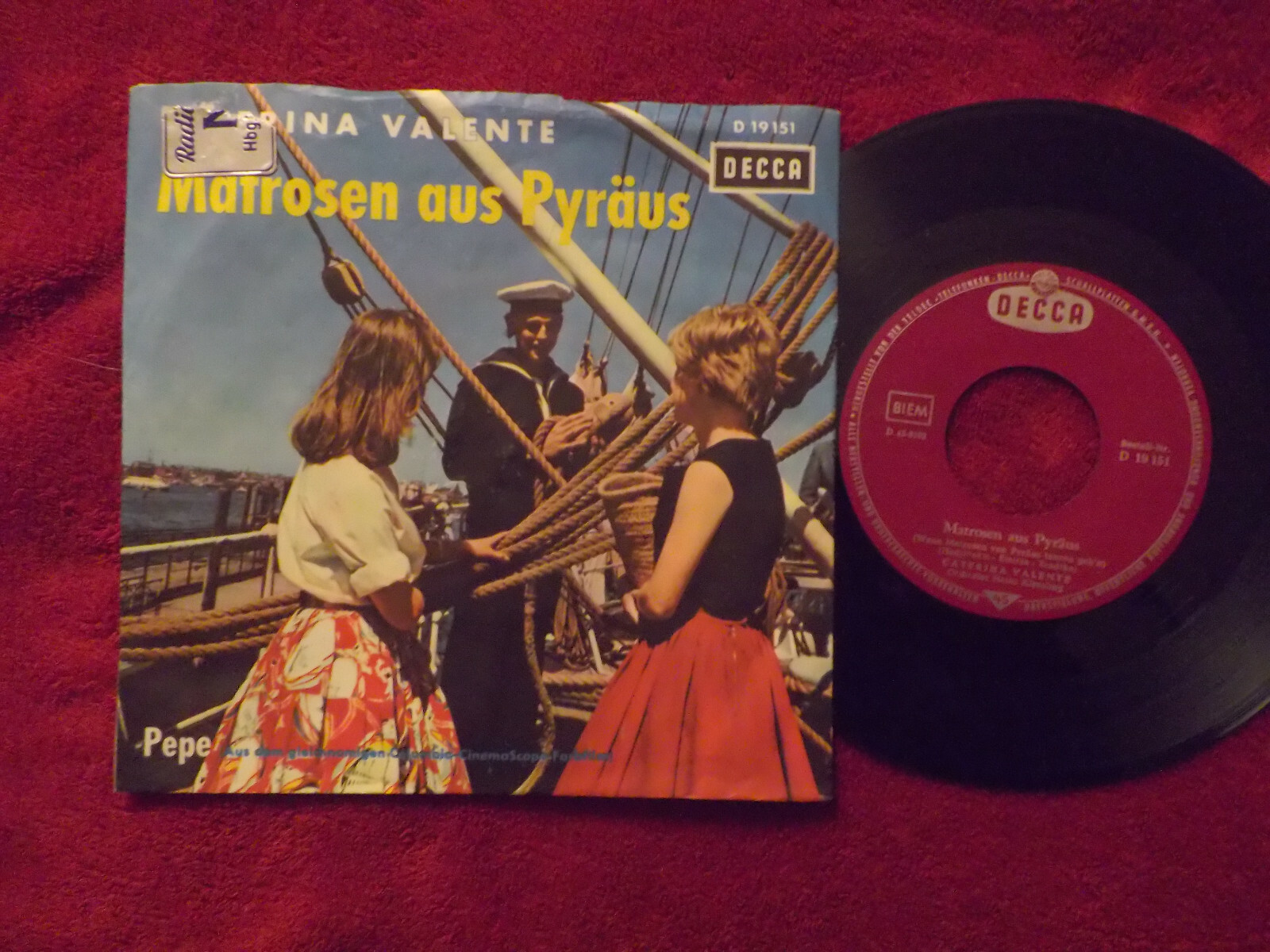 Caterina Valente – Matrosen aus Pyräus / Pepe | Decca Records 7-Inch-Single