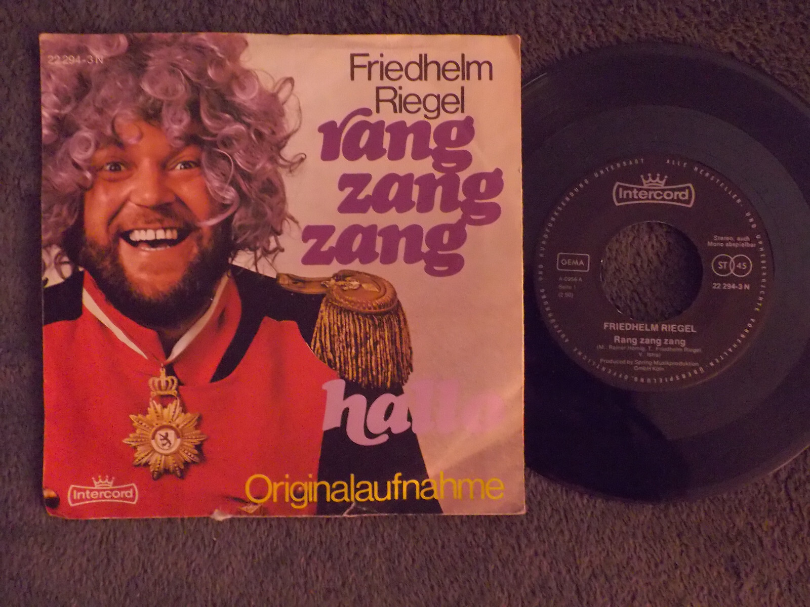 Friedhelm Riegel – Rang zang zang / Hallo klasse (Intercord, Single)