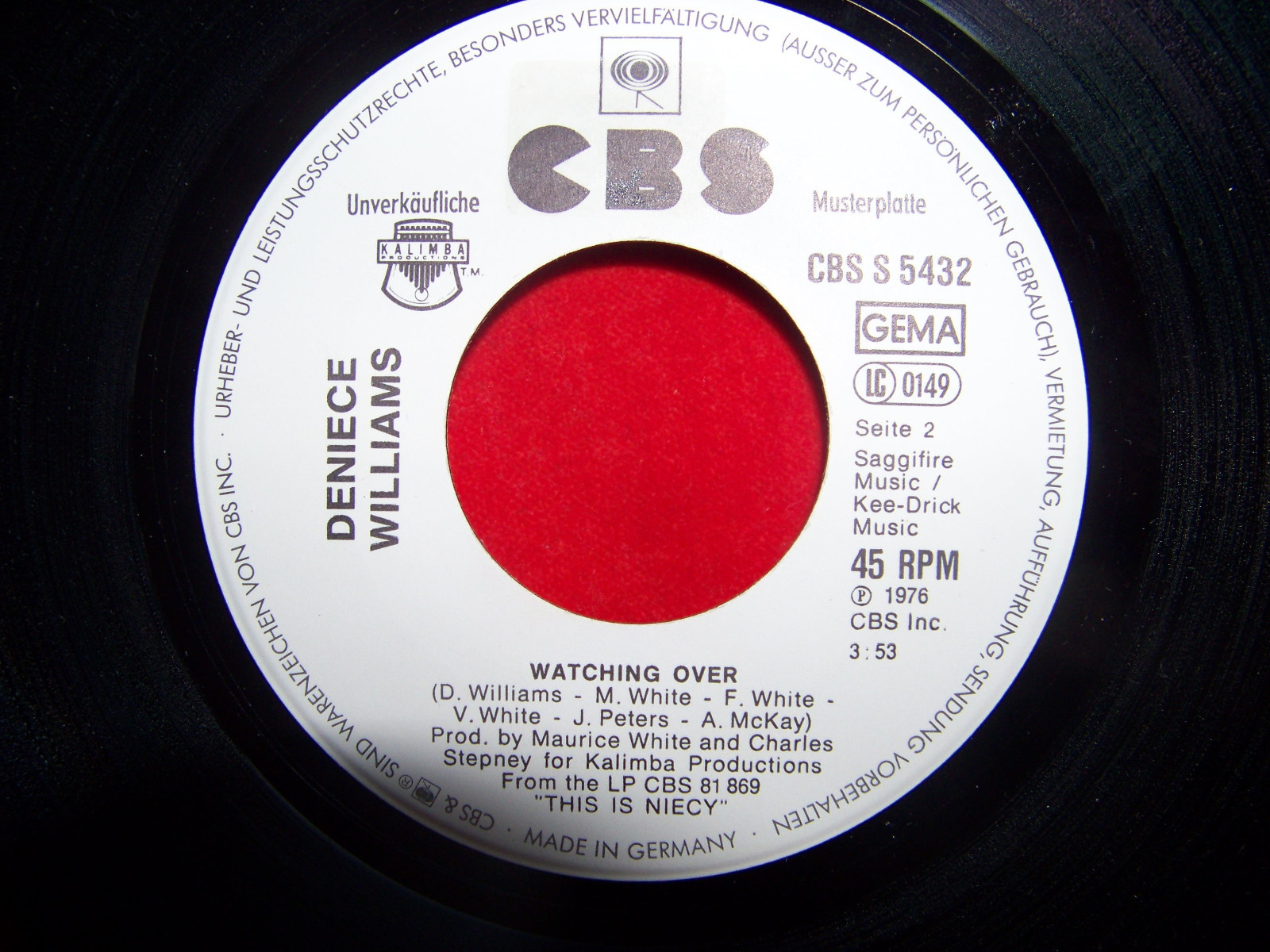 Deniece Williams – That´s what friends are for / Watching over | CBS 5432, Promo-Single, Bild 2