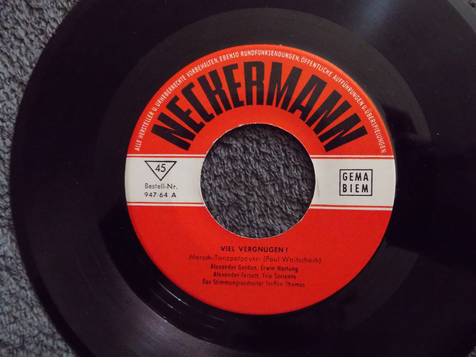 Das Stimmungsorchester Steffen Thomas – Viel Vergnügen! / Bitte woiter! (Neckermann Records, 947 / 64)