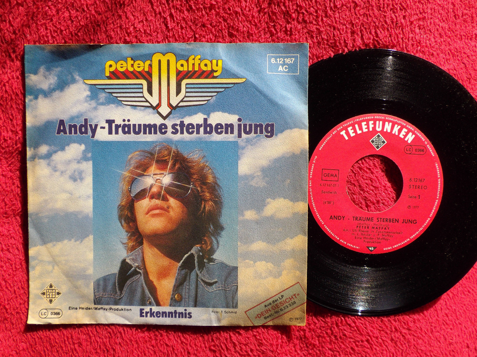 Peter Maffay – Andy – Träume sterben jung / Erkenntnis | Telefunken 7″-Single, 1977
