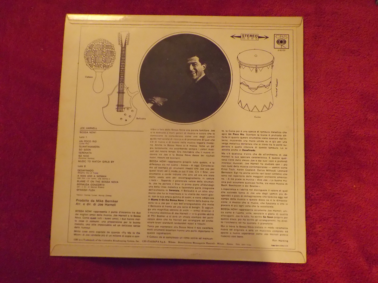 Joe Harnell – Bossa now ! (LP, CBS Records, 63150, 1968), Bild 2