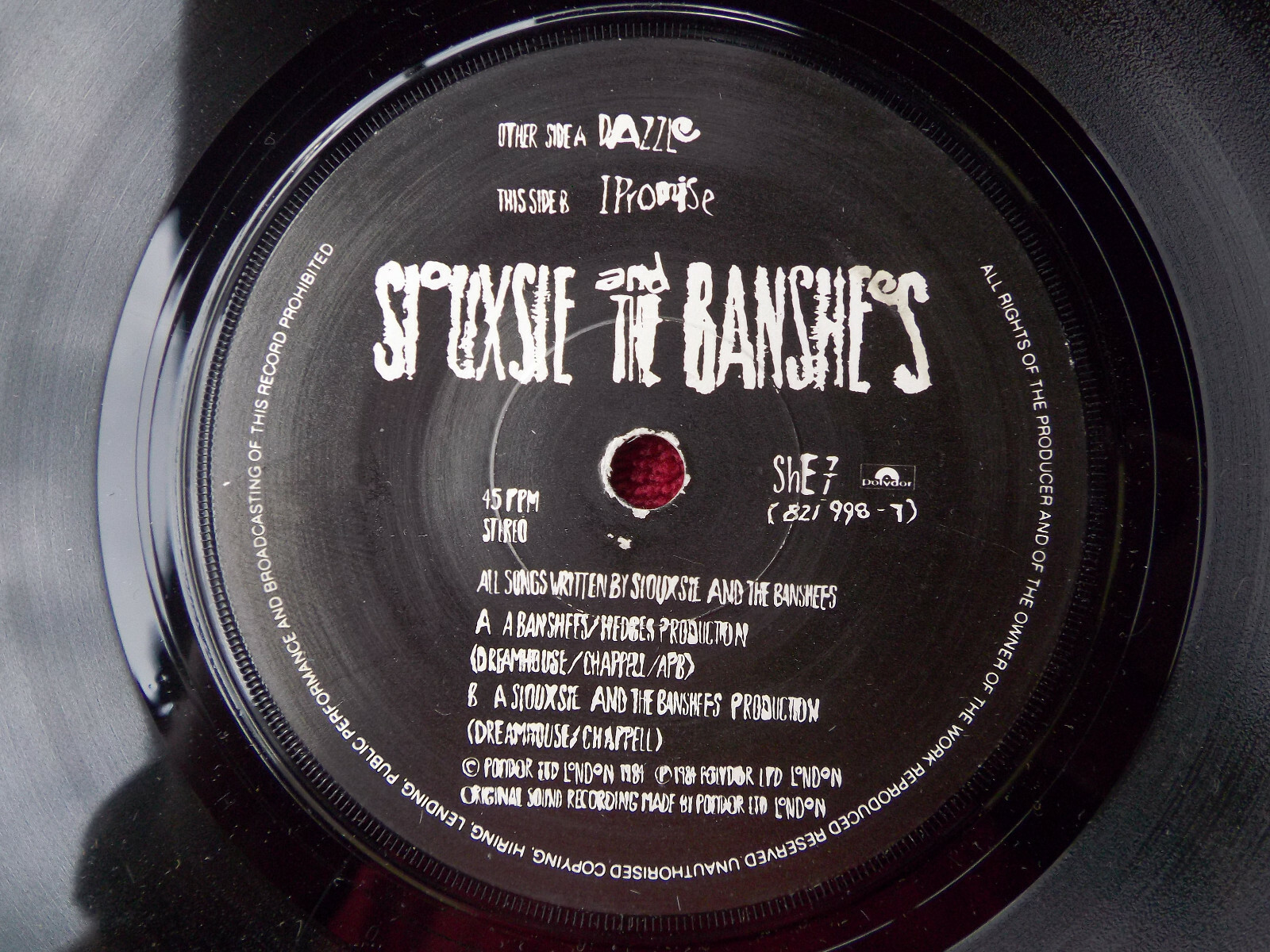 Siouxsie and the Banshees – Dazzle / I promise (7″-Single, 1984)