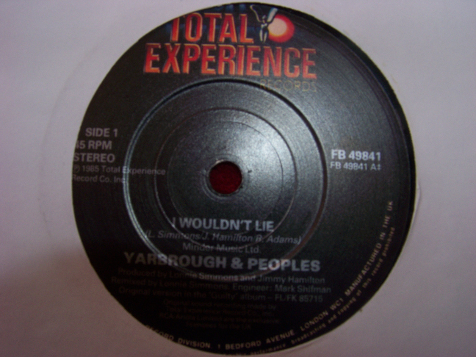 Yarbrough & Peoples – I wouldn´t lie / I´ll be there (UK, 1985, 7-Inch-Single)
