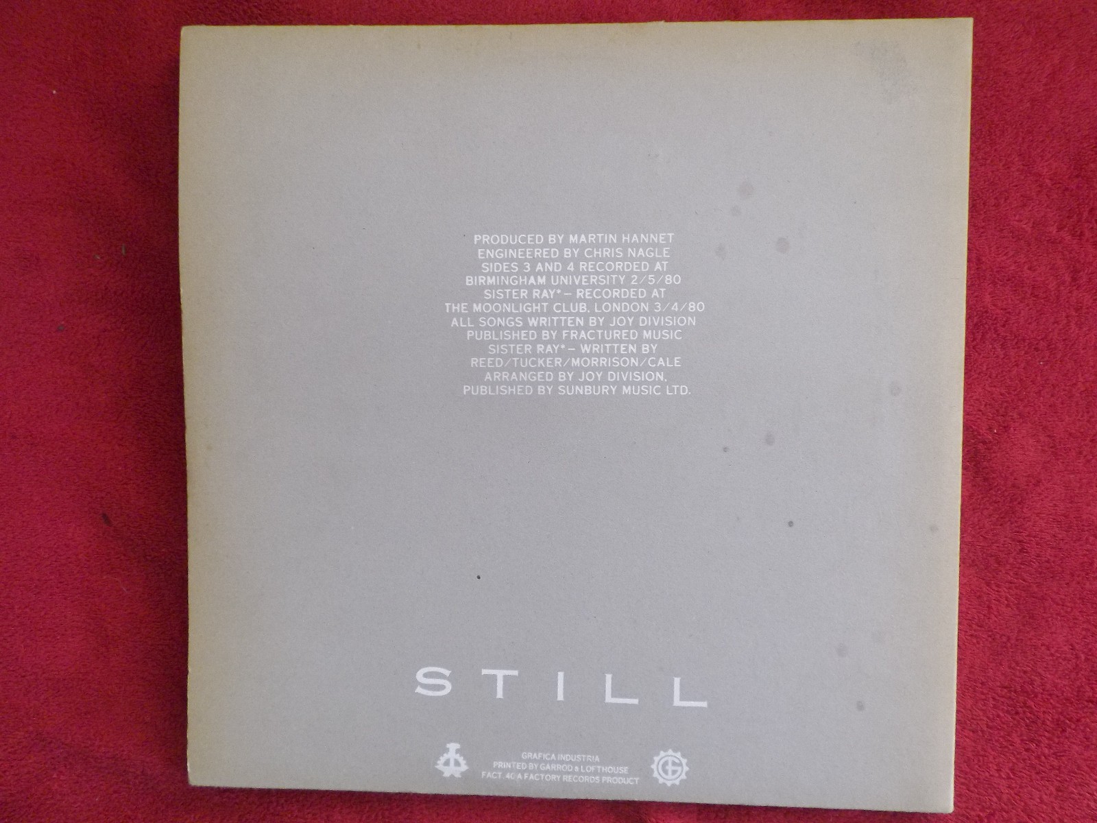 Joy Division – Still | UK Factory Records FACT 40, D-LP, Bild 6