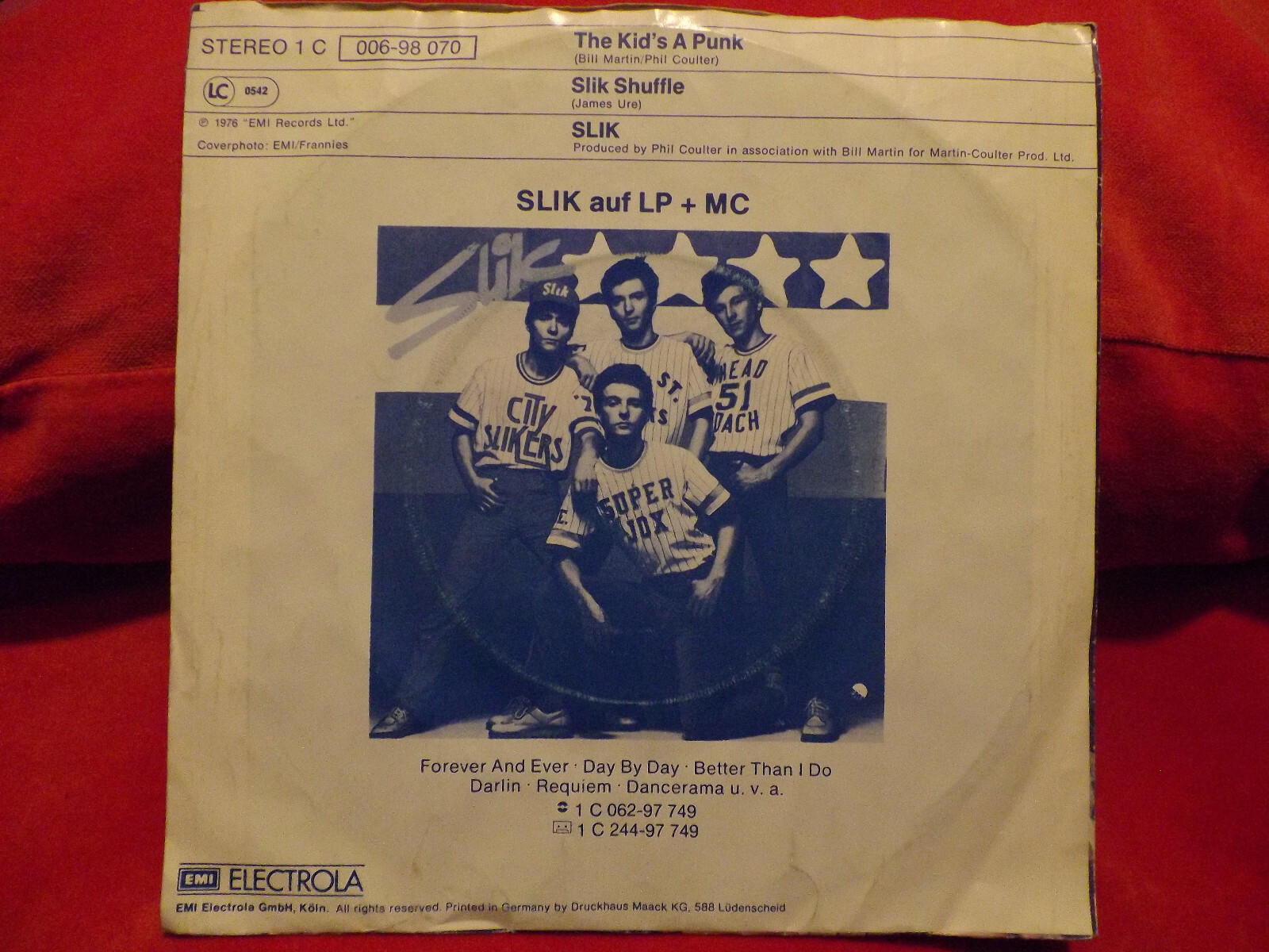 Slik – The kid´s a punk / Slik shuffle (Single, 1976, EMI), Bild 2