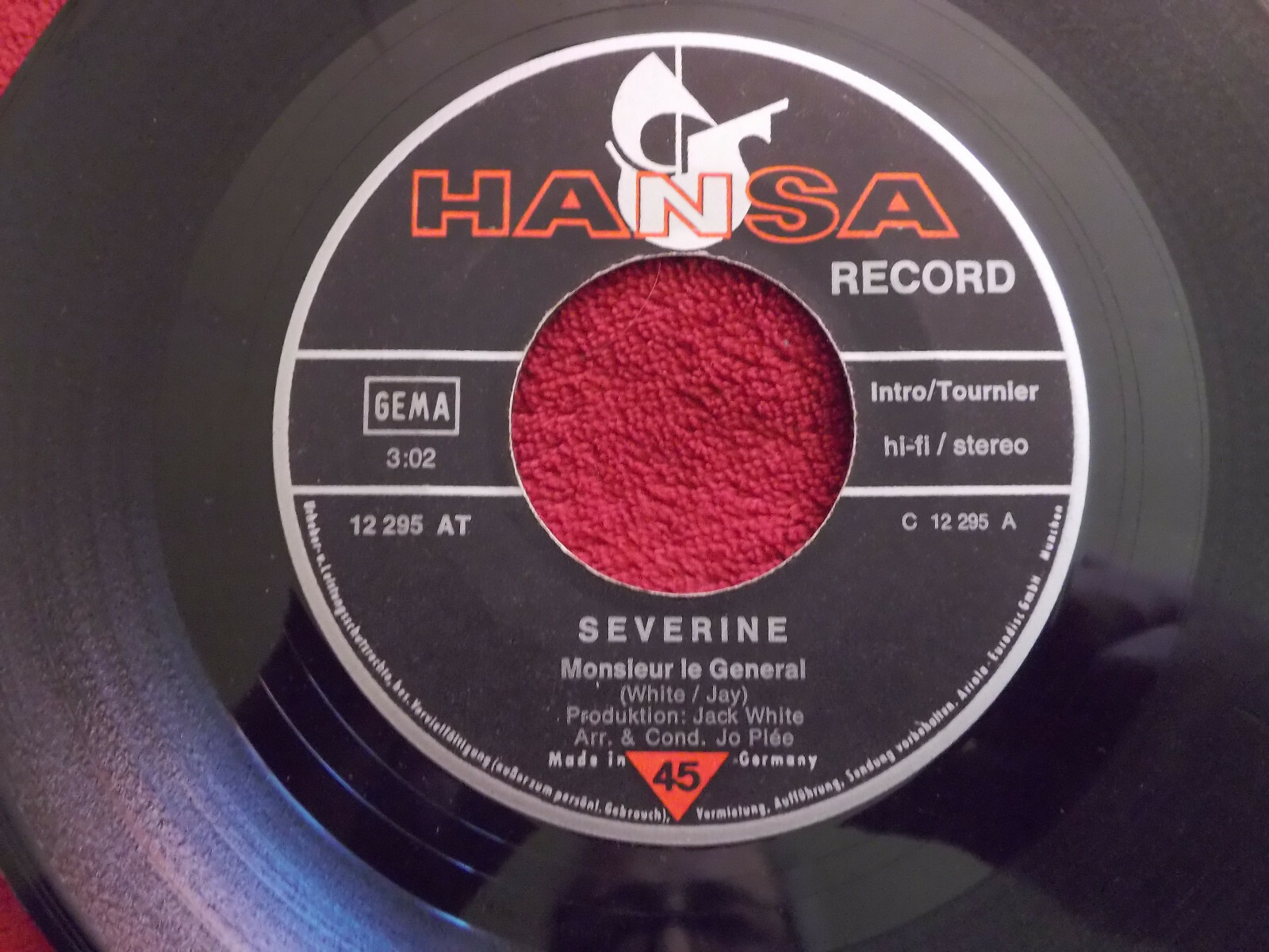 Severine – Monsieur le General / Der Duft von Paris | Hansa Records 12 295