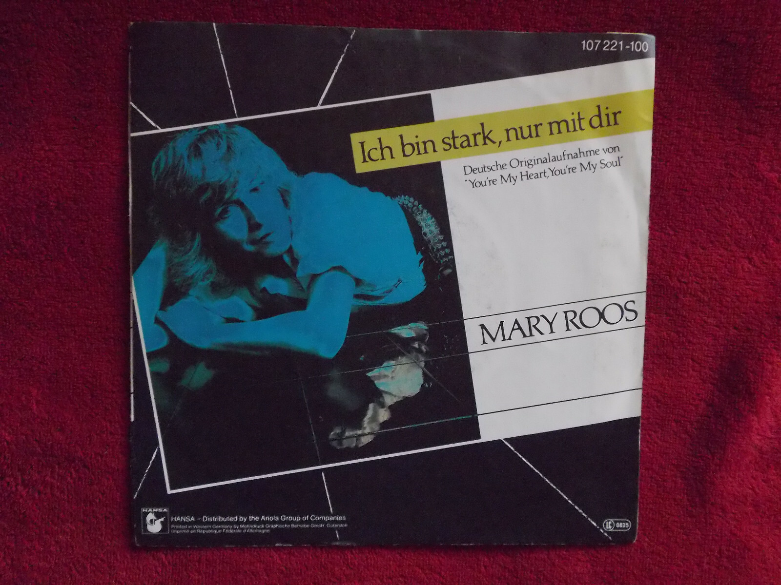 Mary Roos – Ich bin stark, nur mit dir / Niemand wird am Schluß Sieger sein (7″-Single), Bild 3