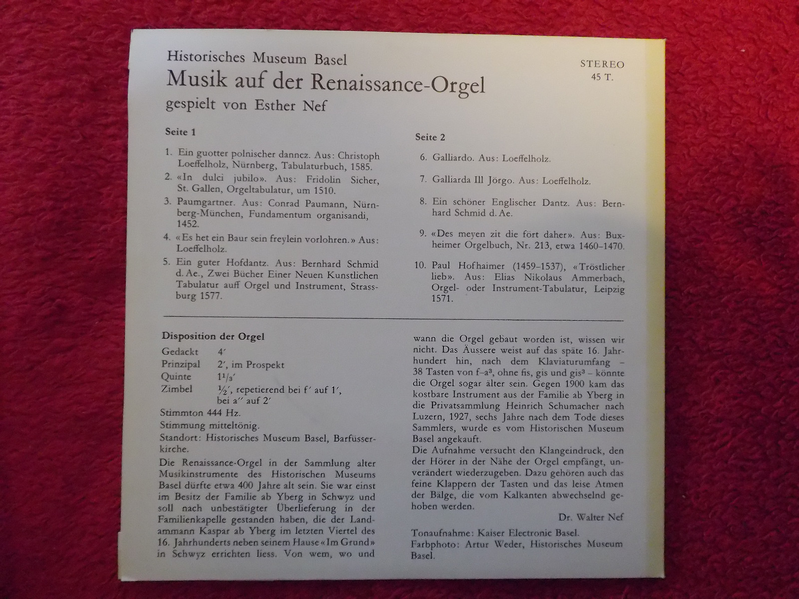 Esther Nef – Musik auf der Renaissance-Orgel | Historisches Museum Basel, Bild 2