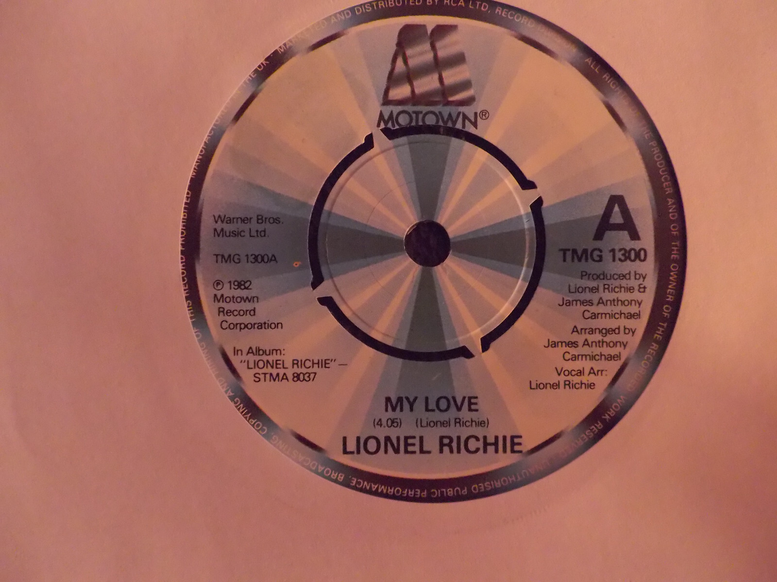 Lionel Richie – My Love / Round and Round (Motown Records, TMG 1300)