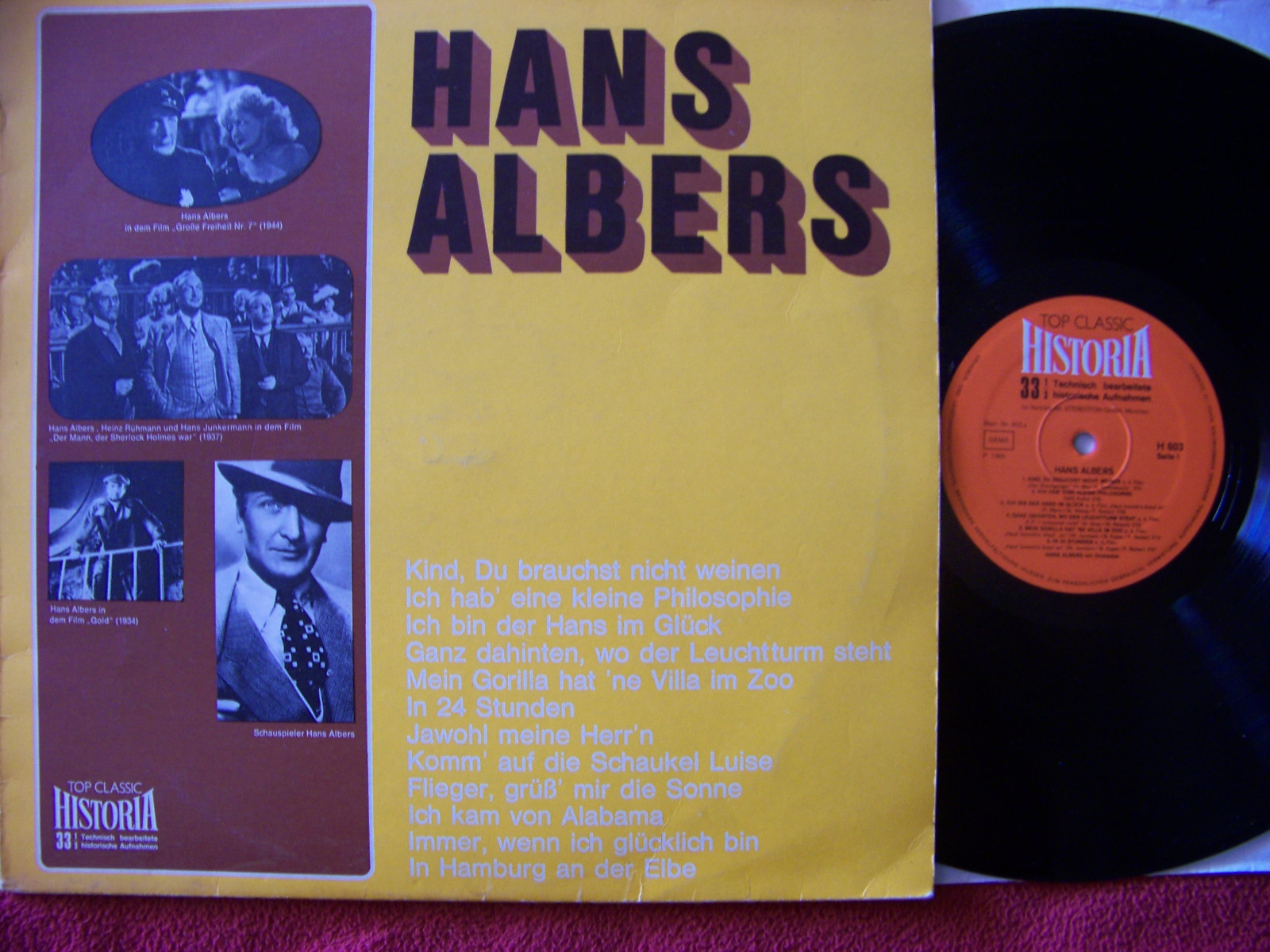 Hans Albers – Hans Albers | LP, Top Classic Historia Records, H 603
