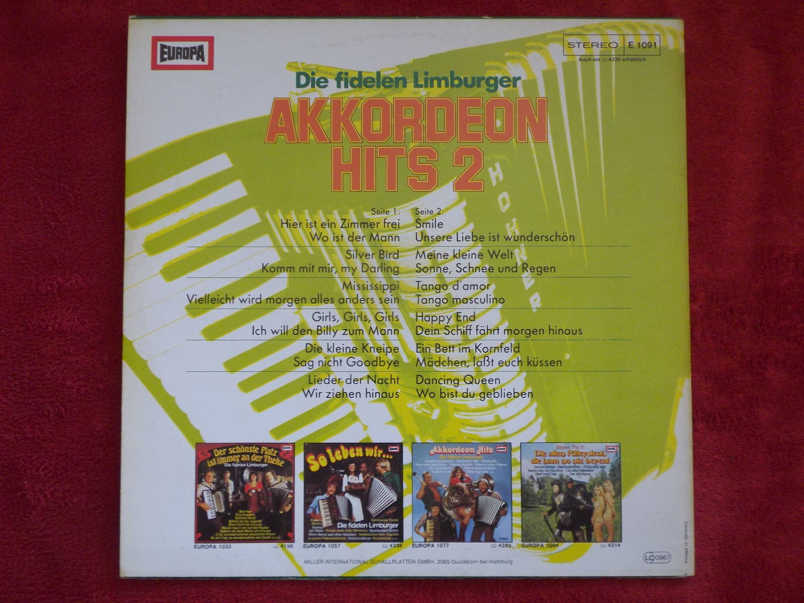 Die fidelen Limburger – Akkordeon Hits 2 (Europa Records, E 1091), Bild 2