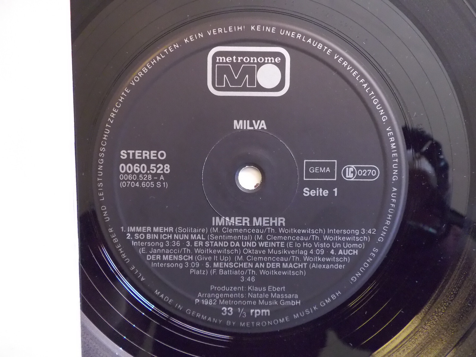Milva – Immer mehr | Metronome Records 0060.528, LP, Deutschland, 1982, Bild 2