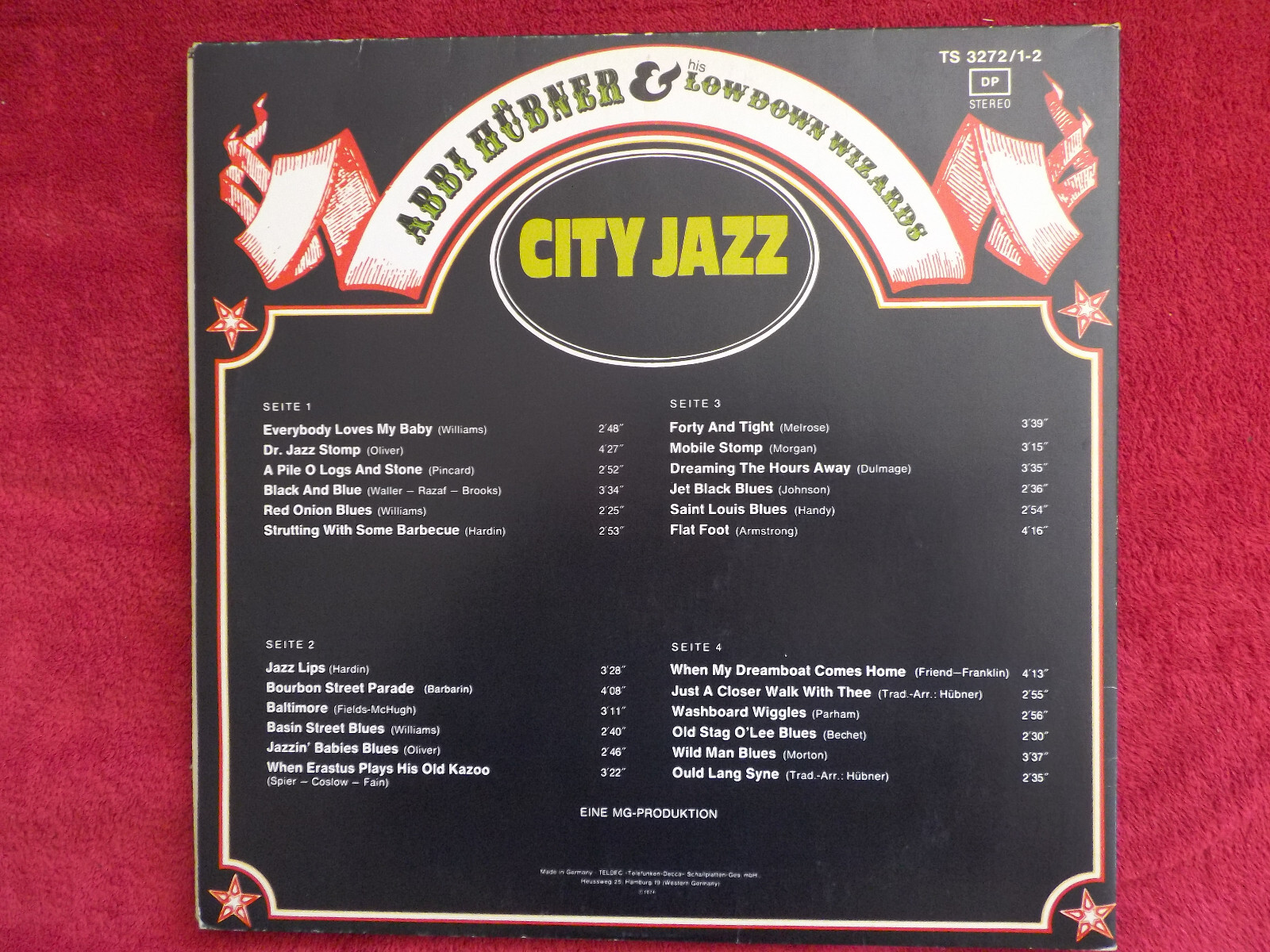 Abbi Hübner & his Low Down Wizards – City Jazz (Telefunken Records, TS 3272/1-2, 1974), Bild 4