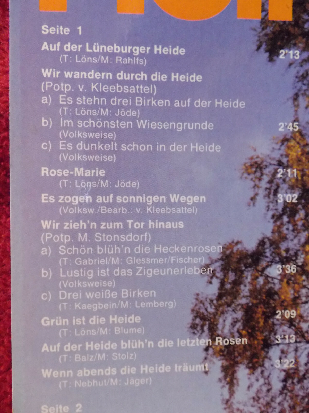Heino – Wenn abends die Heide träumt | LP, EMI, 1975, Bild 3
