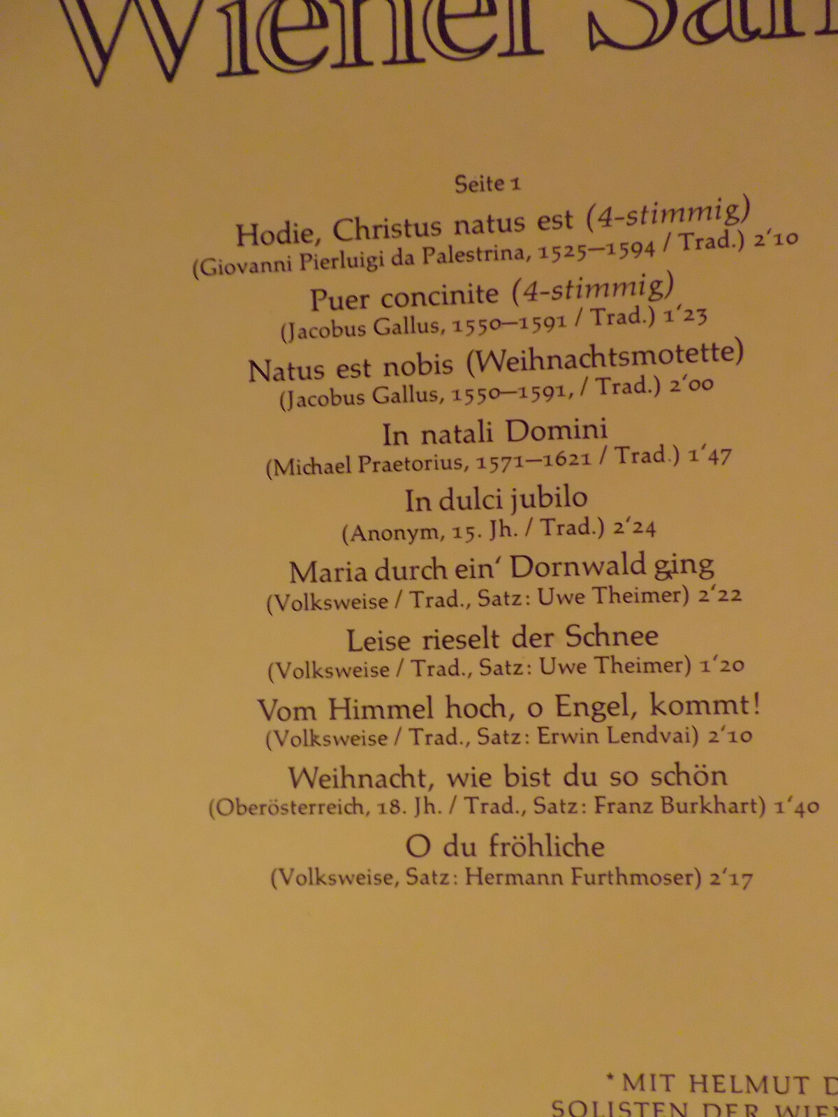 Wiener Sängerknaben – Weihnachten mit den Wiener Sängerknaben (Acanta Records, BB 21.719, LP, 1977), Bild 3