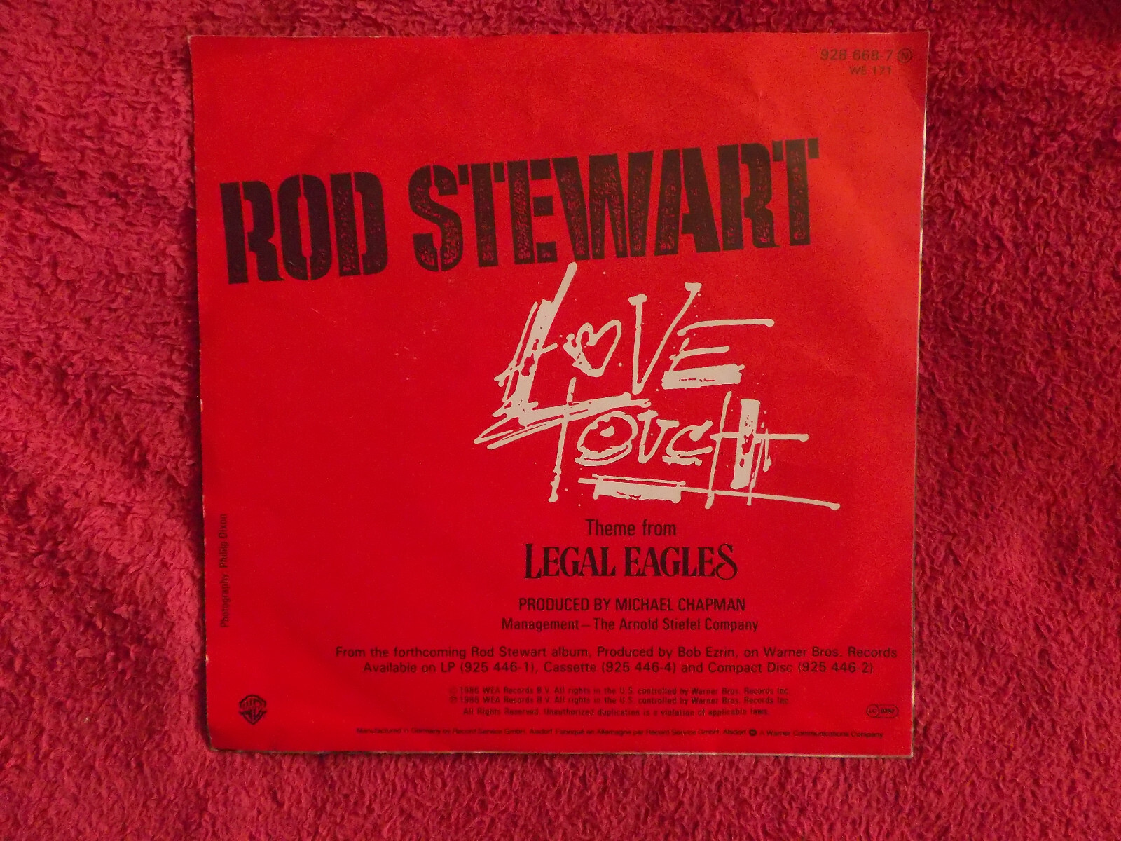 Rod Stewart – Love Touch / Heart Is on the Line | Warner Bros. 7″-Single, 1986, Bild 4