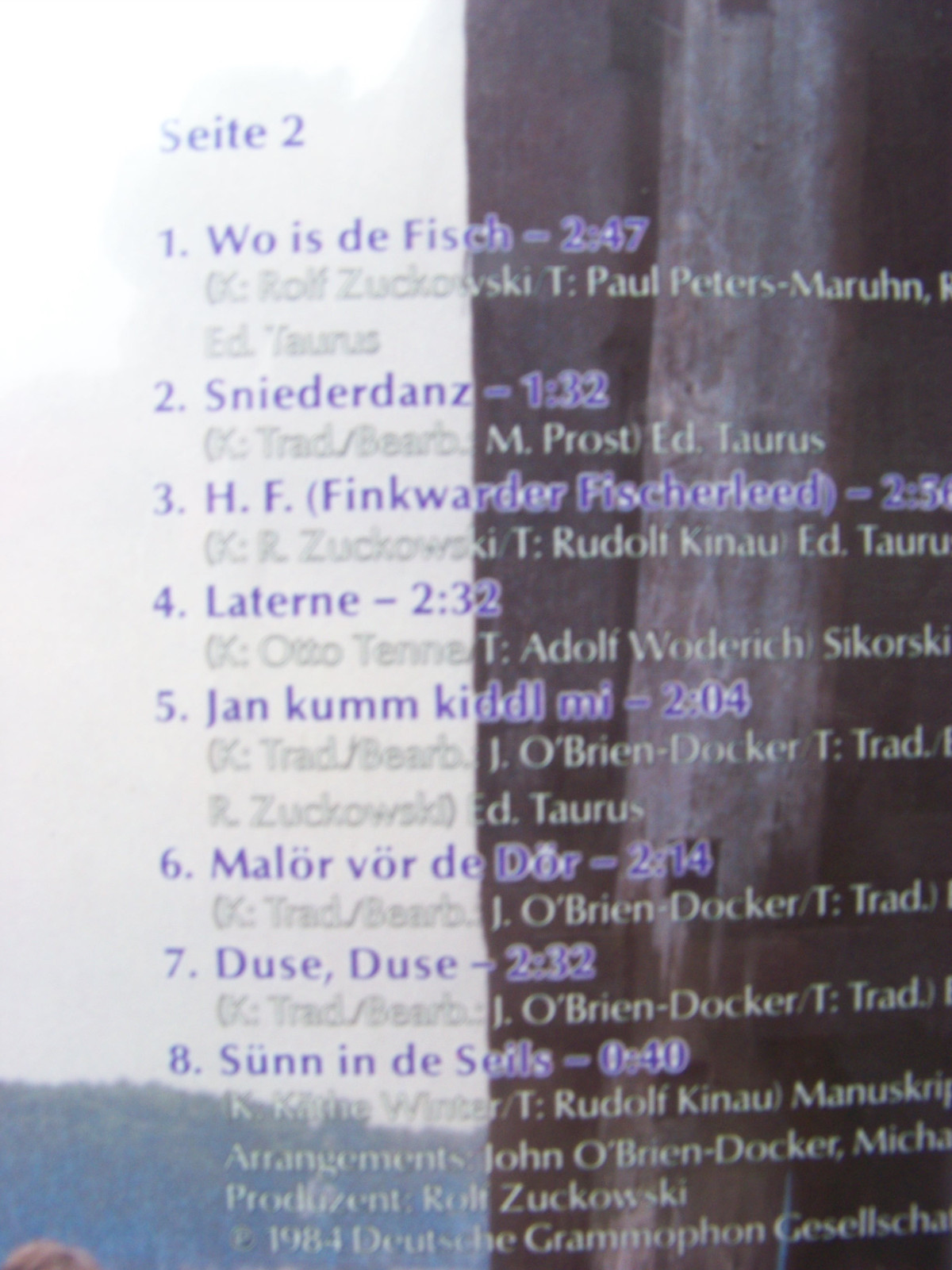 Finkwarder Speeldeel – Up See un tohus (Polydor LP, 1984), Bild 4
