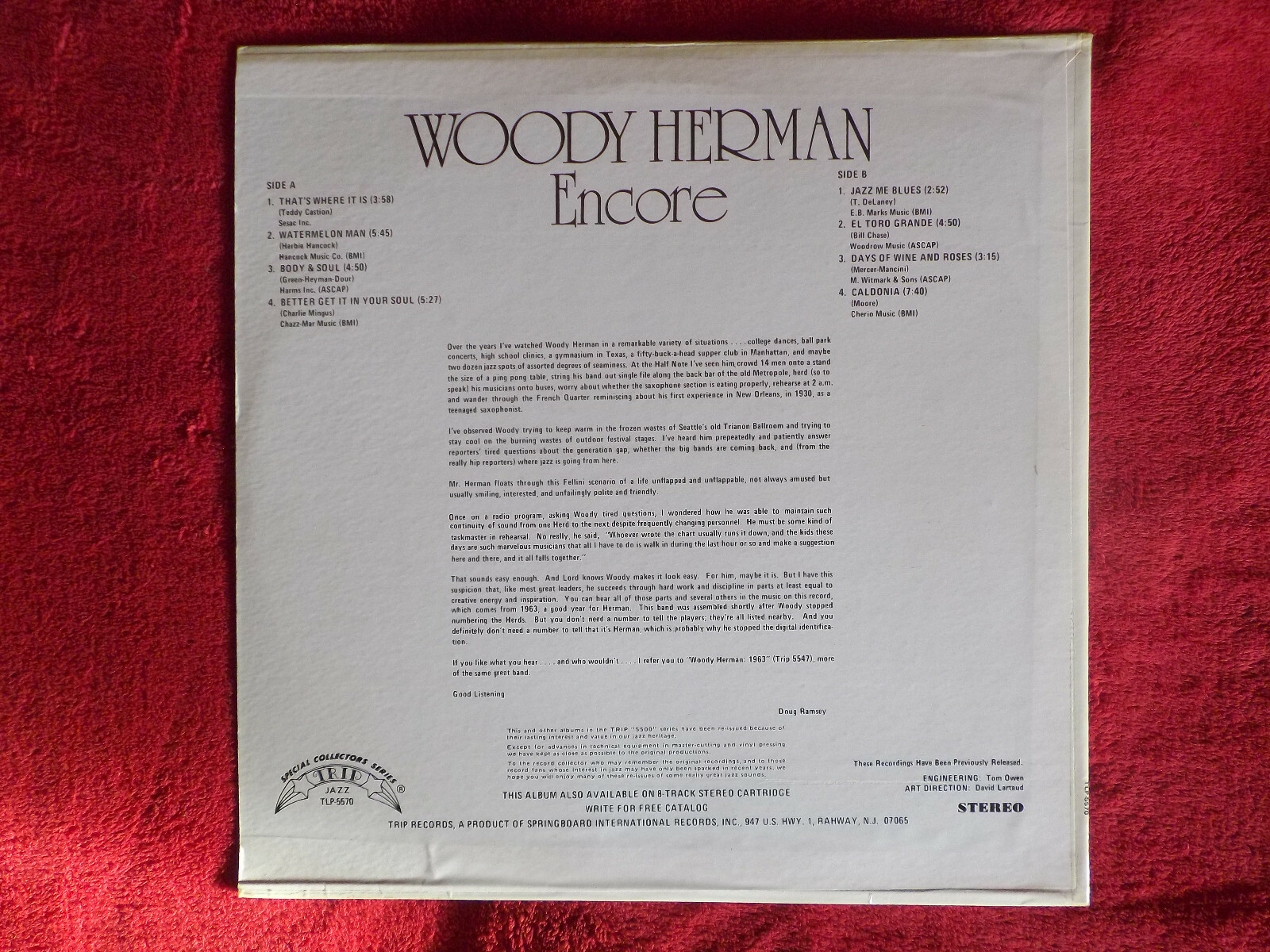 Woody Herman – 1963 Encore (Trip Records, TLP - 5570), Bild 3