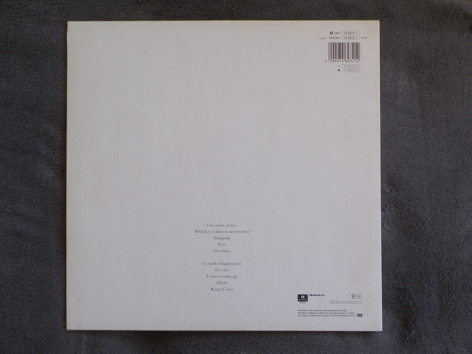 Pet Shop Boys – Actually | Parlophone Records LP, 1987, Bild 3