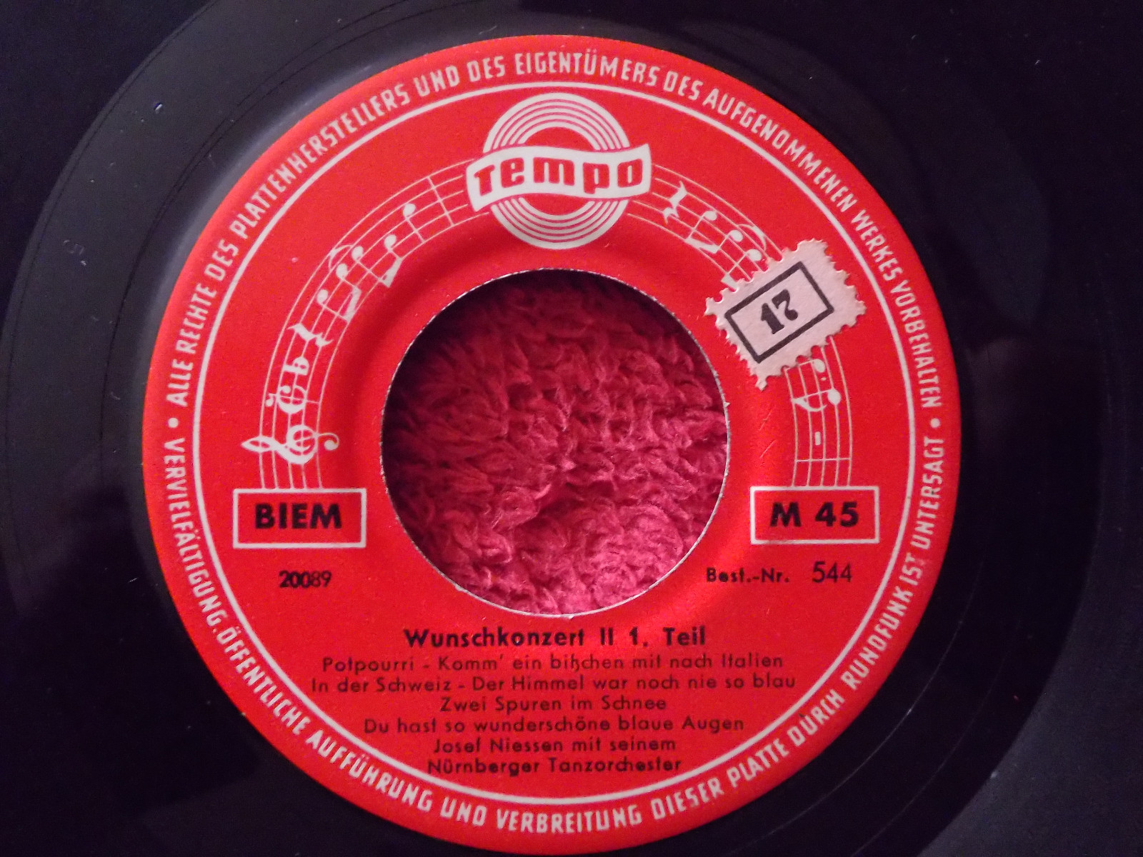 Josef Niessen mit seinem Nürnberger Tanzorchester – Wunschkonzert II, 1. und 2. Teil | Tempo Records 544