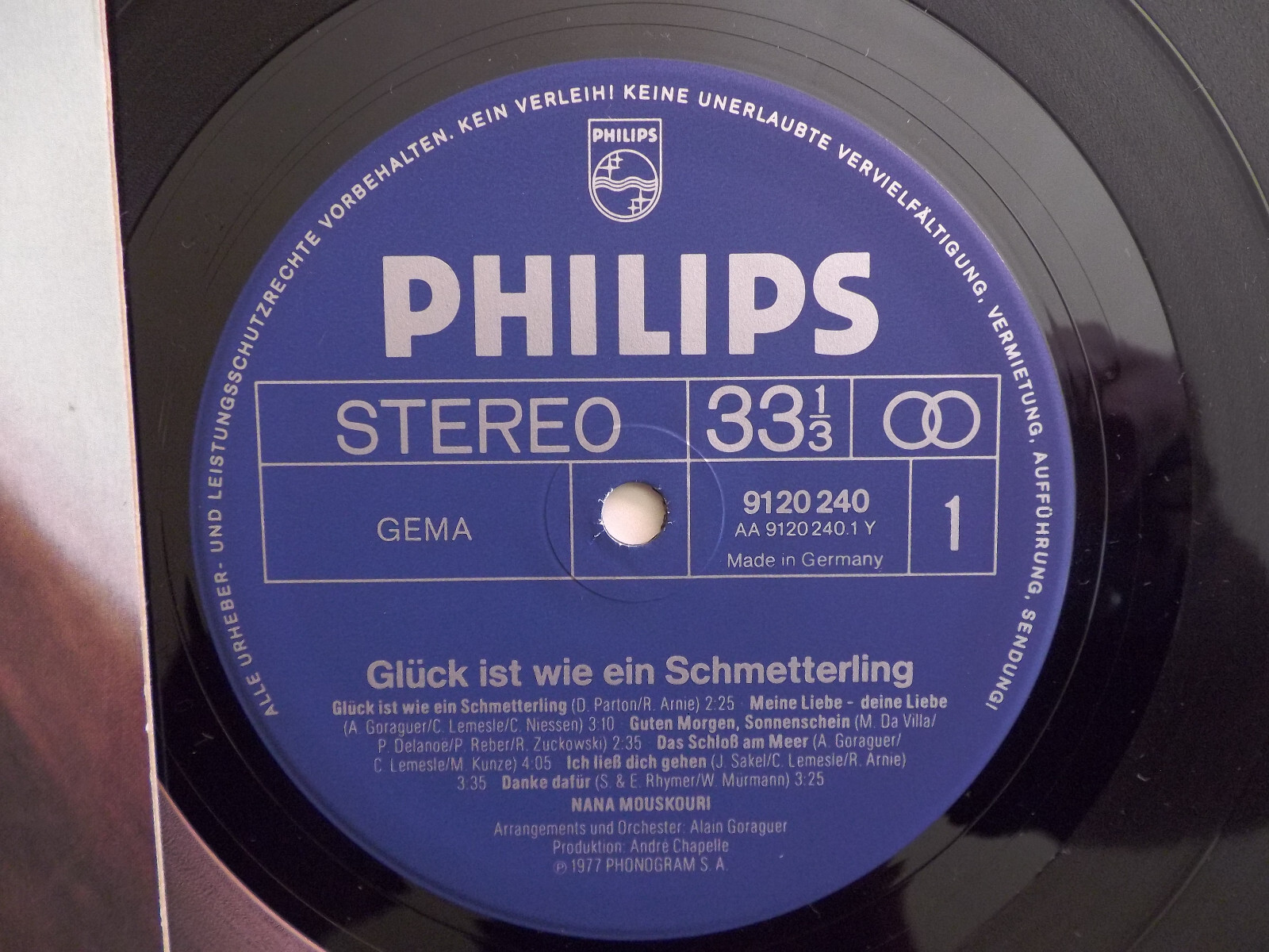 Nana Mouskouri – Glück ist wie ein Schmetterling | Philips LP, 1977, Bild 2