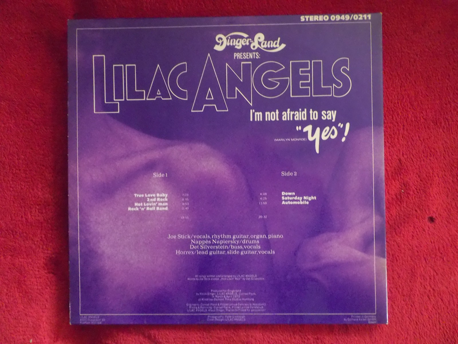 Lilac Angels – I´m not afraid to say yes · LP · Dingerland Records 0949/0211 · 1973, Bild 4