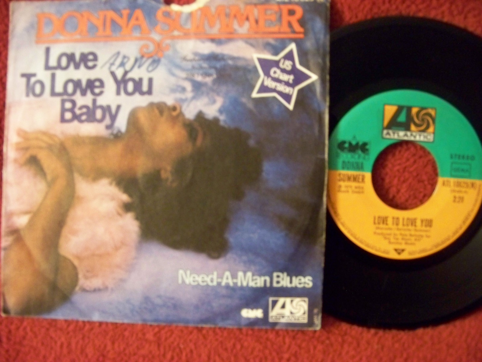 Donna Summer – Love to love you baby / Need-a-man-blues (7″-Single, Atlantic Records, 1976)