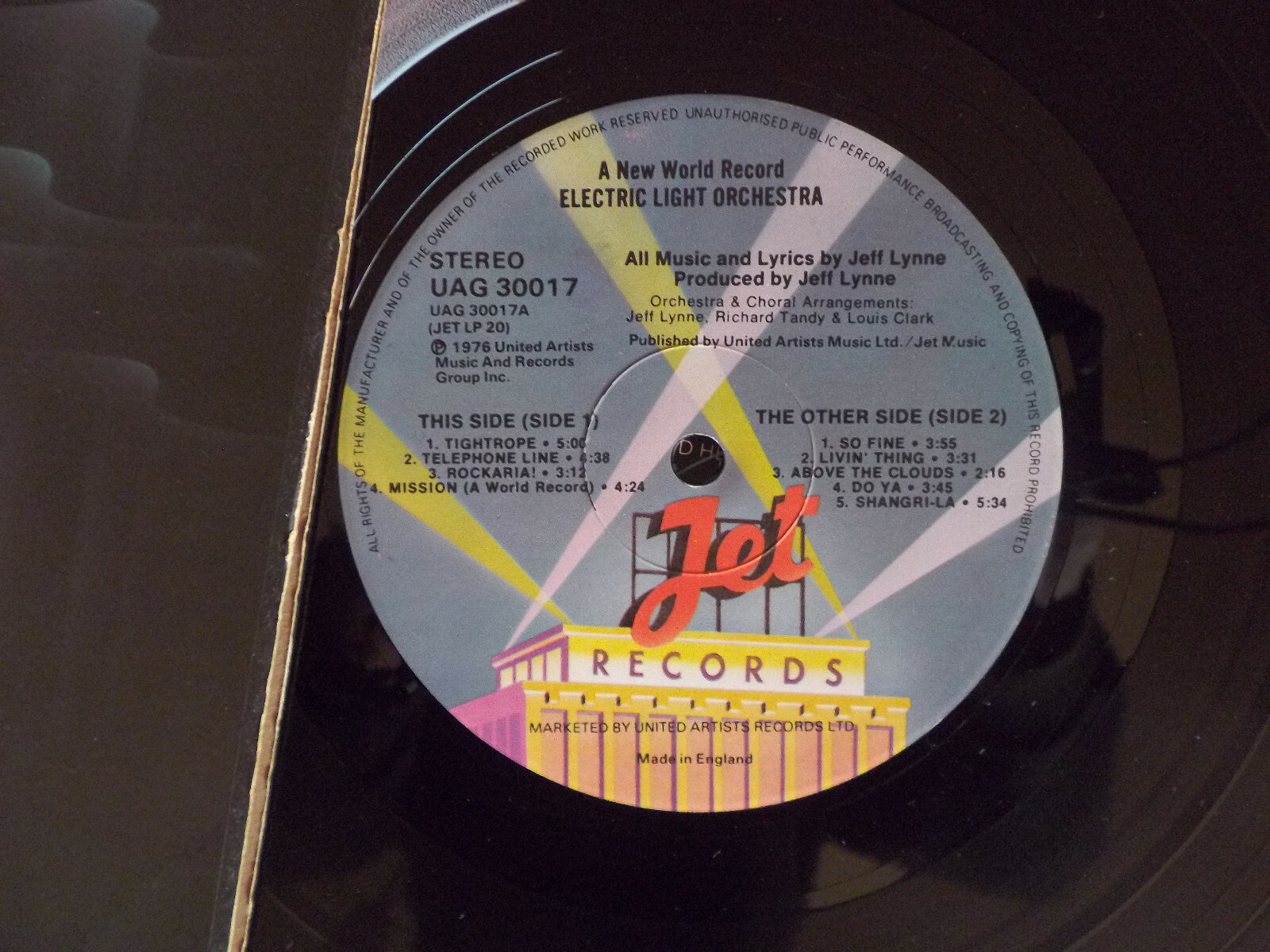 Electric Light Orchestra – A New World Record (LP, Jet Records, UAG 30017, England 1976), Bild 2
