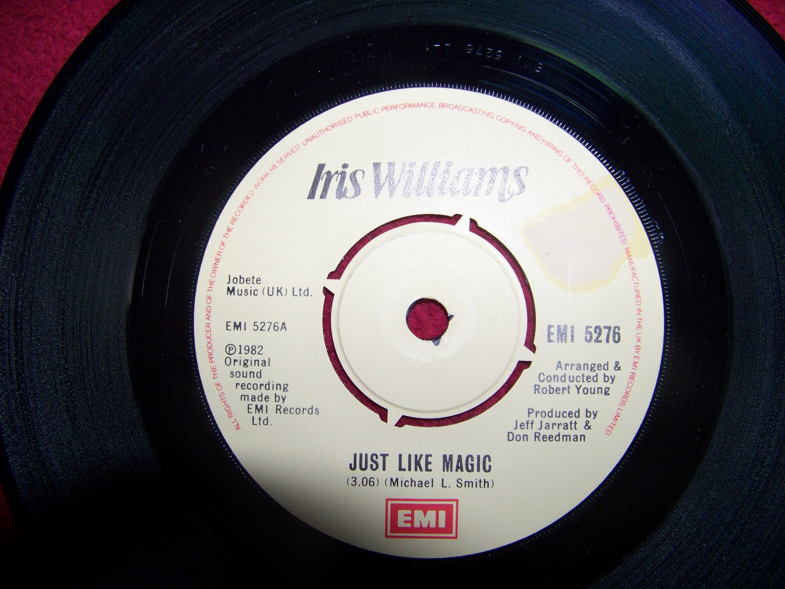 Iris Williams – Just like magic / The other side of me (EMI 5276, 1982)