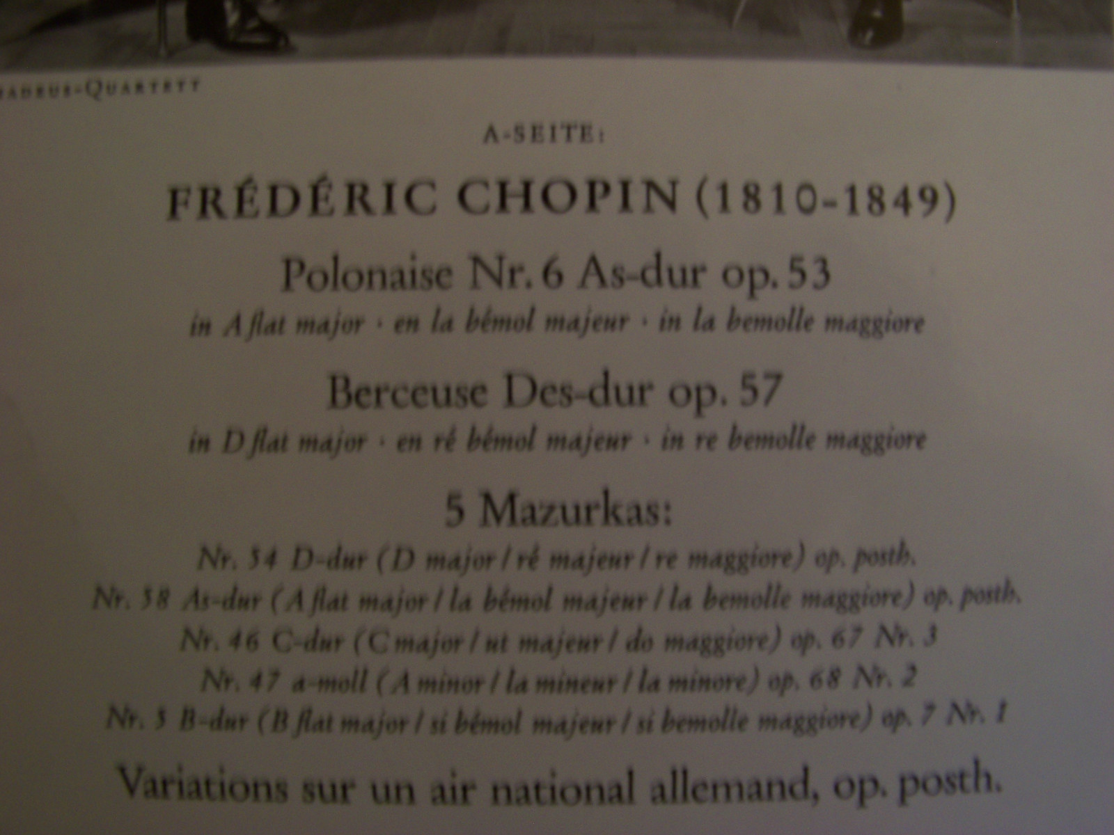 Chopin ; Schubert – Ausgewählte Meisterwerke | Deutsche Grammophon, 1965, Bild 3