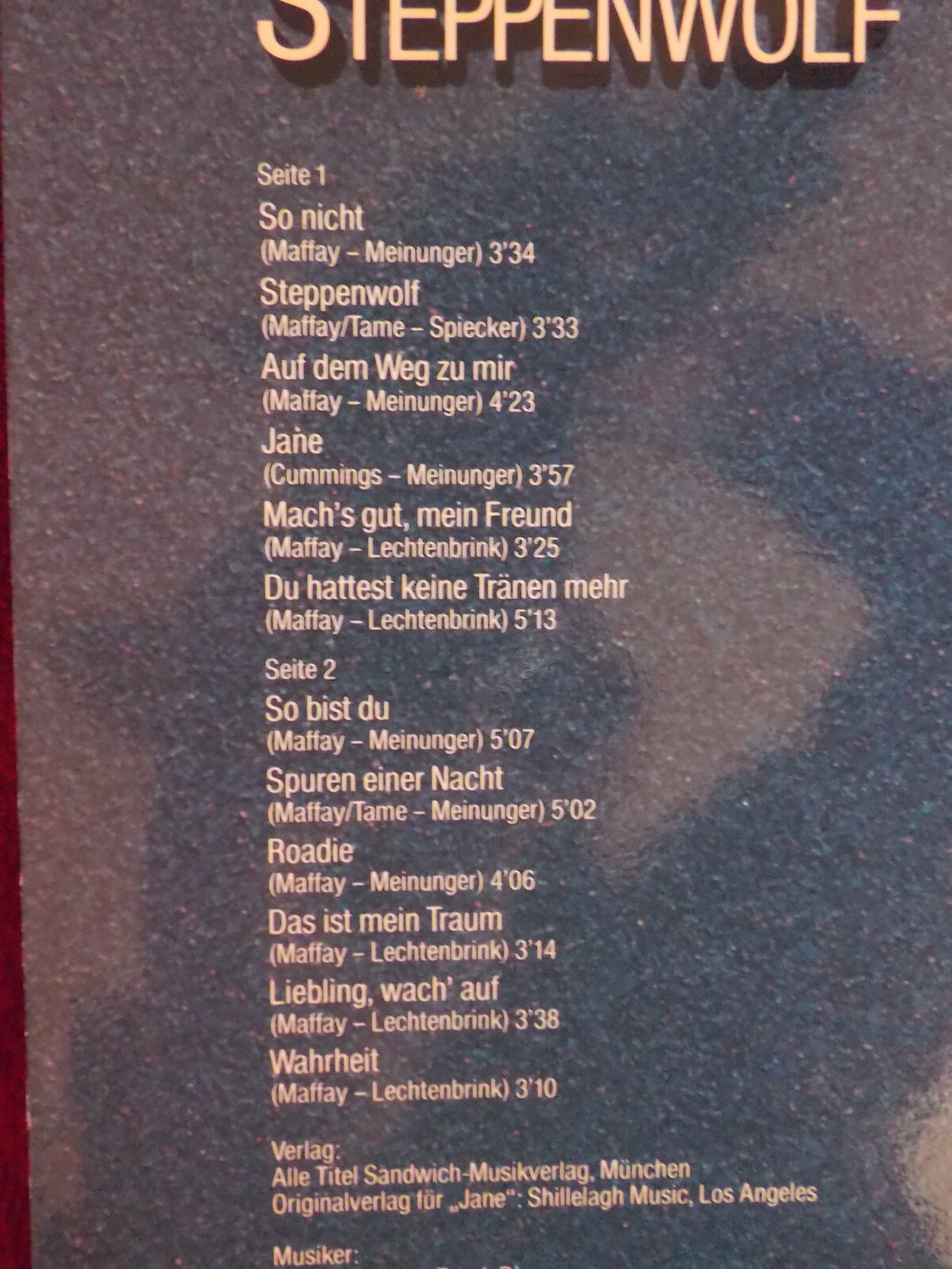 Peter Maffay – Steppenwolf (Telefunken Records, 1979), Bild 3