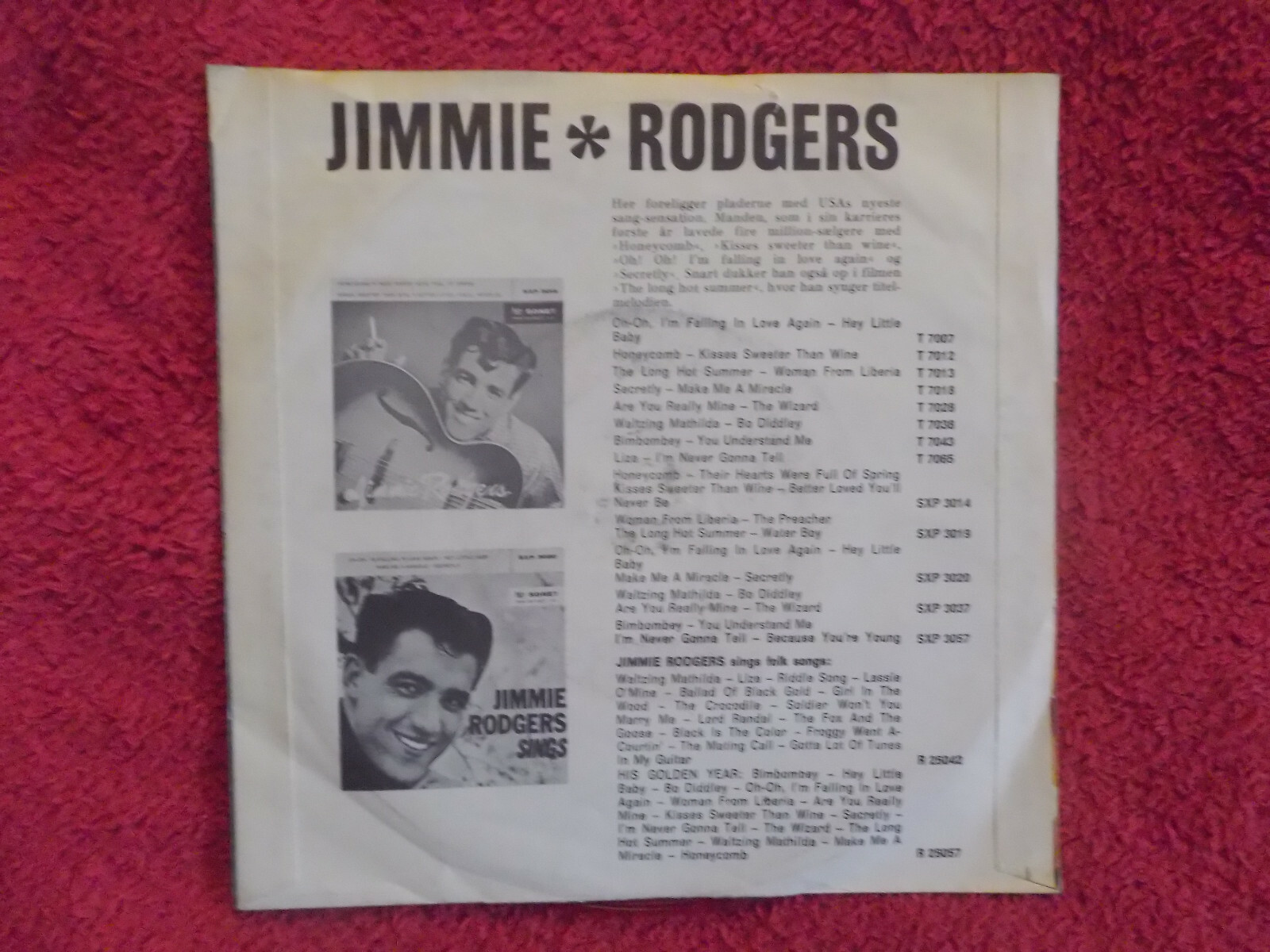 Jimmie Rodgers – Soldier, won´t you marry me? / Gotta lotta tunes in my guitar (rote Sonet-Single), Bild 3