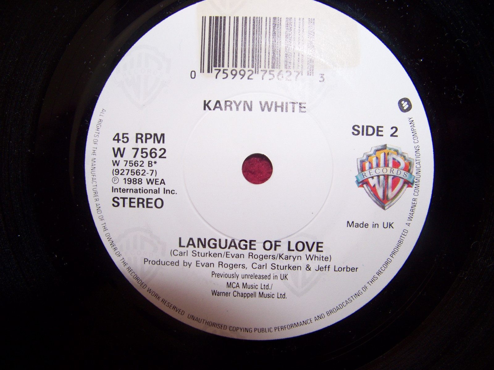 Karyn White – Secret rendezvous / Language of love – Warner Bros. Records, Bild 2