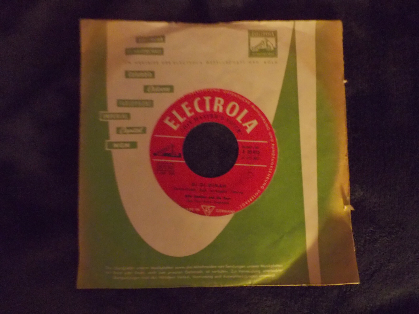 Billy Sanders – Di-Di-Dinah / Ja, so´ne Party (Electrola Records, E 20 912)