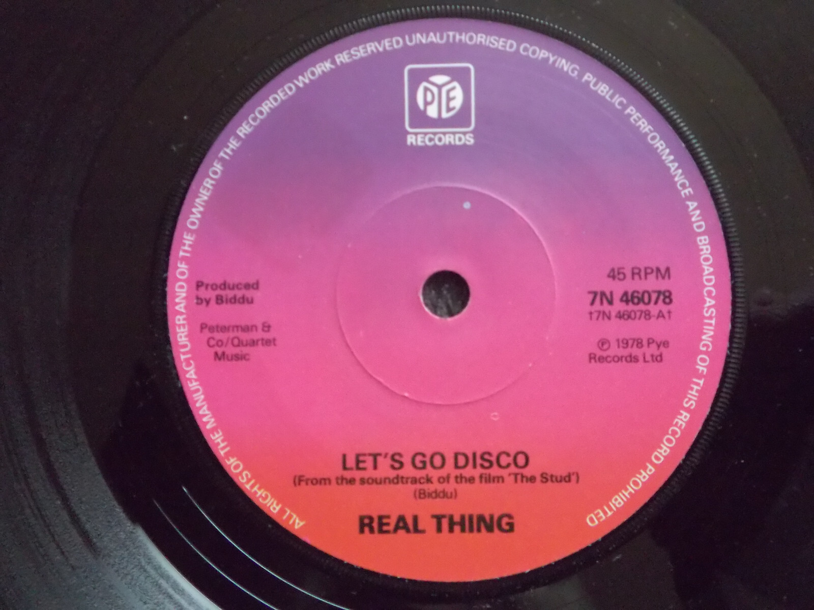 Real Thing – Let´s go disco / Plastic man | Pye Records 7N 46078, UK, 1977