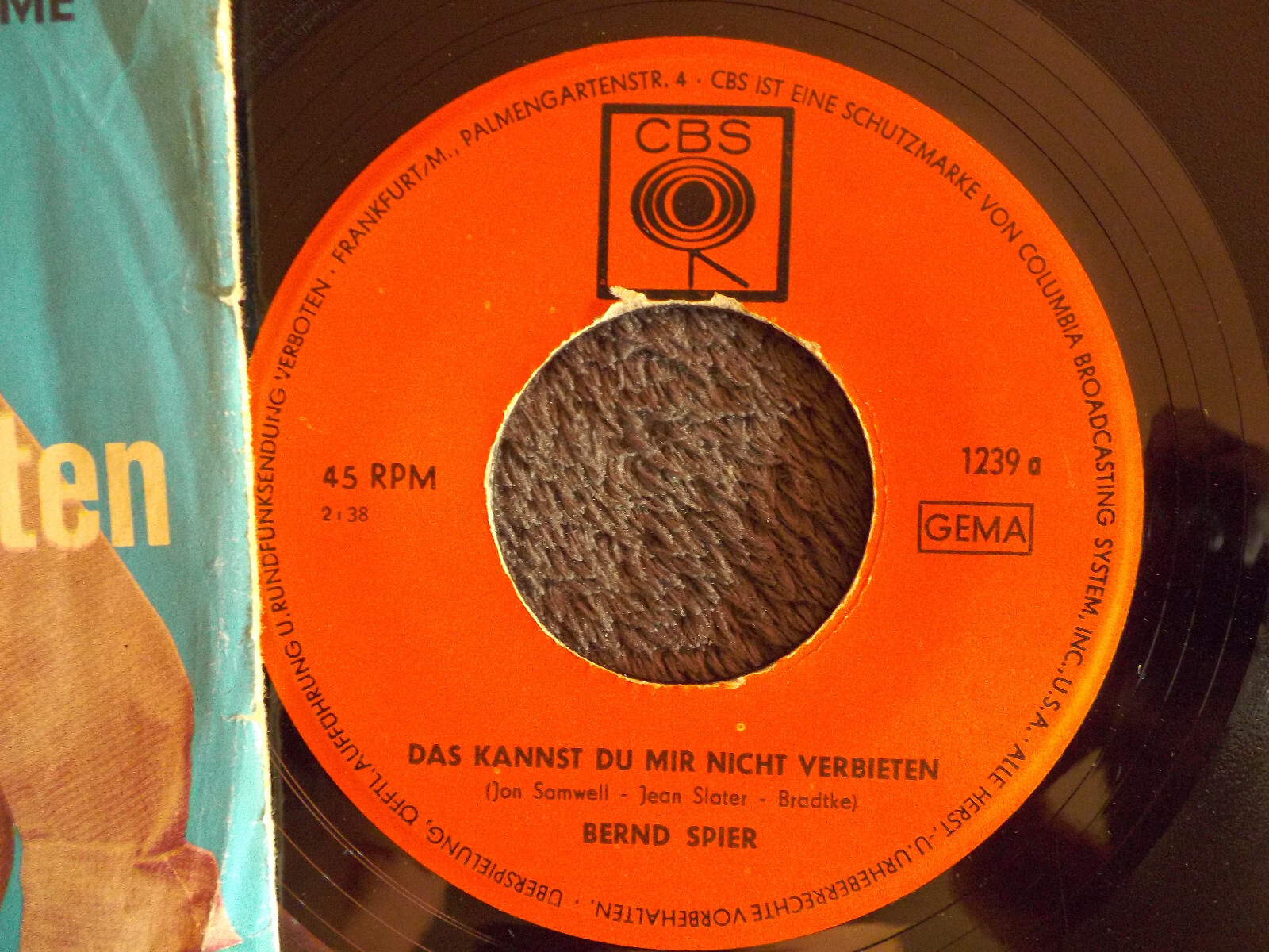 Bernd Spier – Das kannst du mir nicht verbieten / Julia (CBS Records, 1239), Bild 2
