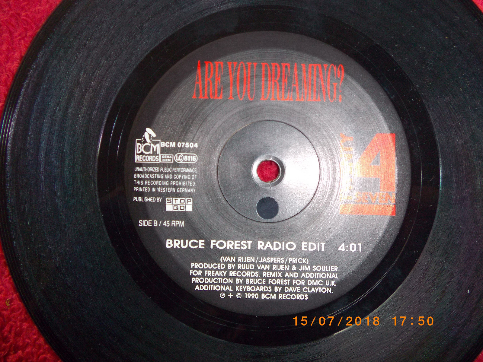 Twenty 4 Seven – Are You Dreaming (BCM Records, 1990), Bild 2