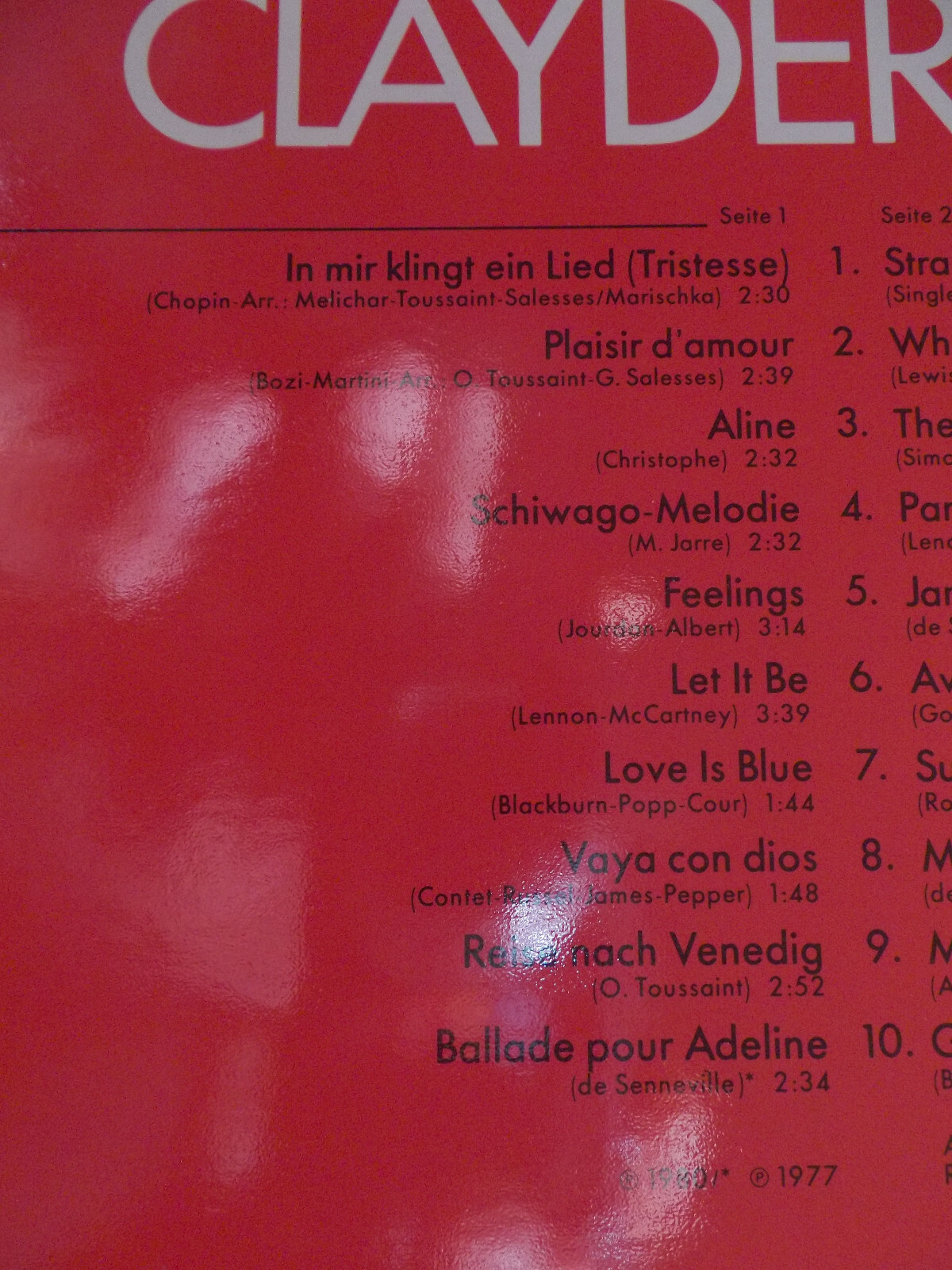 Richard Clayderman – Träumereien 2 (Teldec LP, 1980), Bild 5