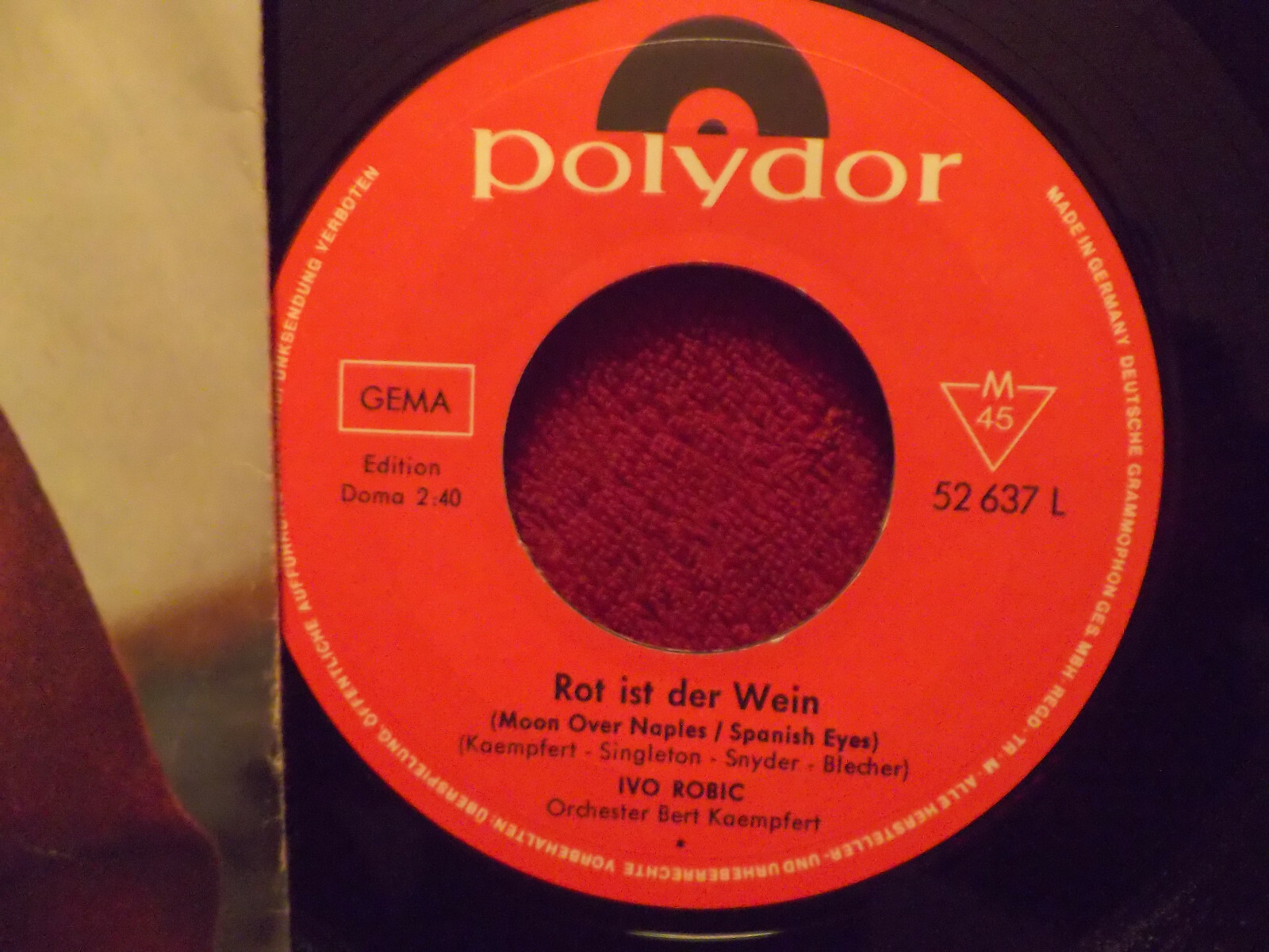 Ivo Robic – Rot ist der Wein / Wer so jung ist wie du | Polydor-Single, Bild 2