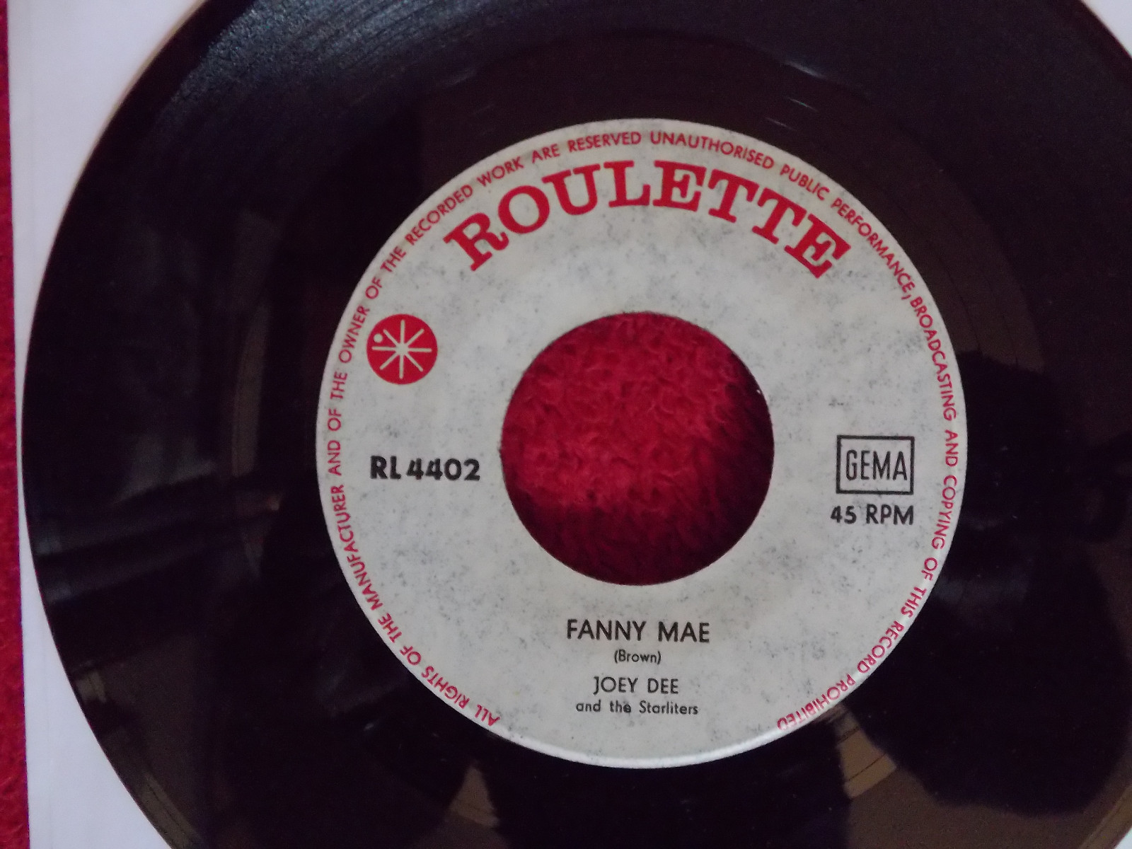 Joey Dee – Ya Ya / Fanny Mae (Roulette RL 4402, 45 U/min), Bild 2
