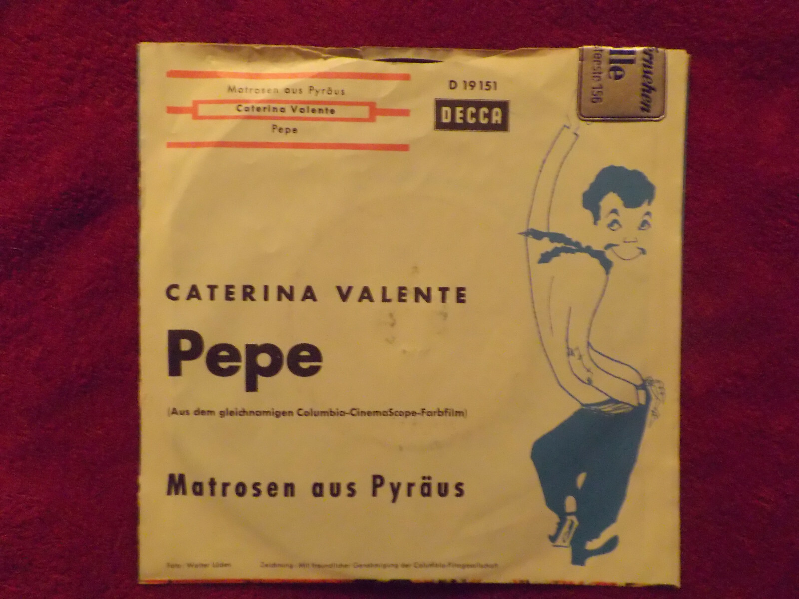 Caterina Valente – Matrosen aus Pyräus / Pepe | Decca Records 7-Inch-Single, Bild 4