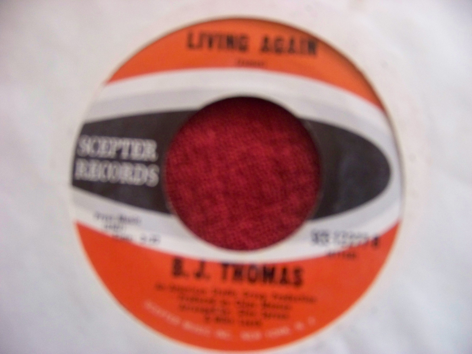 B.J. Thomas – Everybody´s out of town / Living again (Scepter Records, SCE- 12277), Bild 2