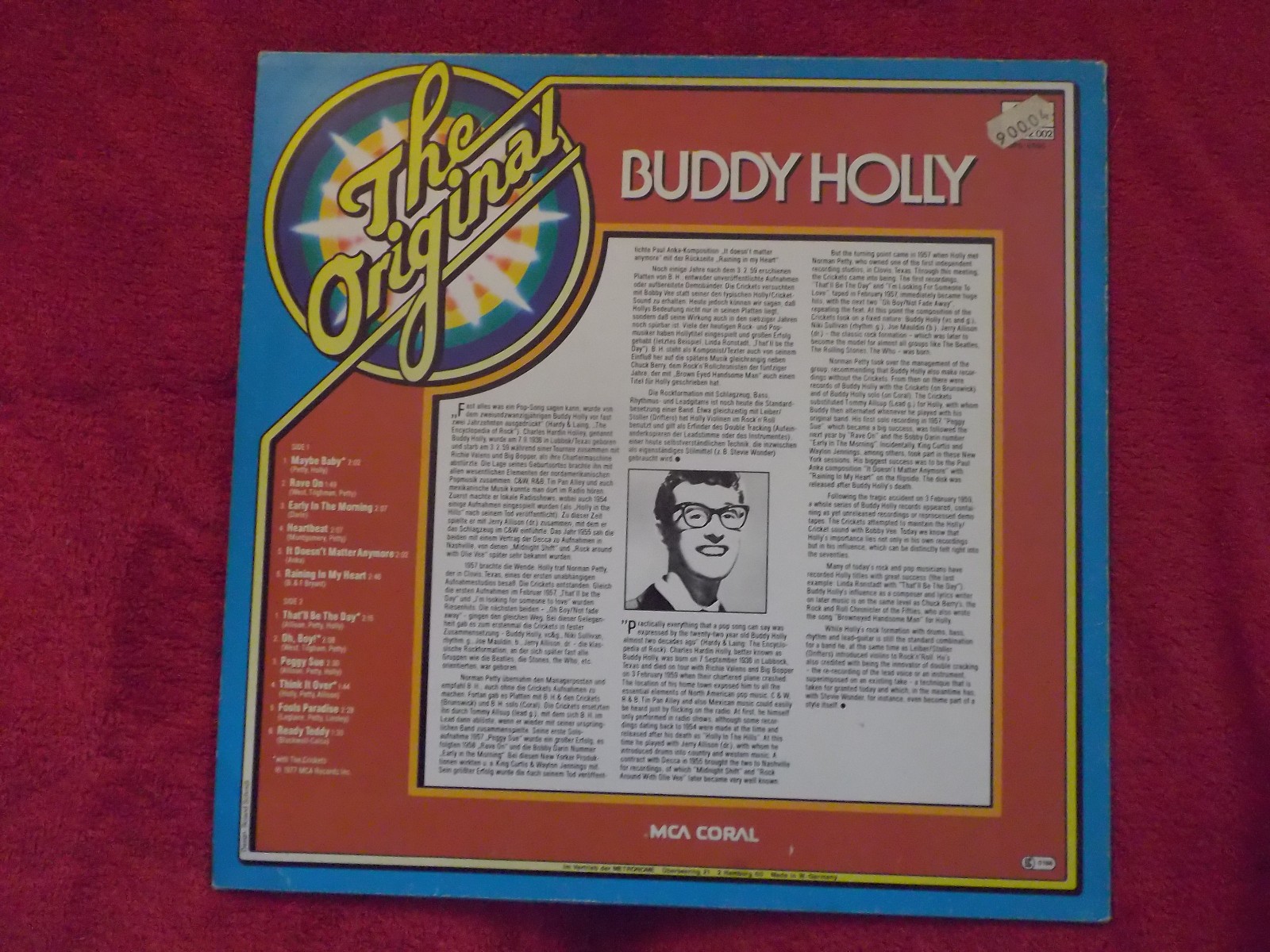 Buddy Holly – The Original Buddy Holly | MCA Records 42.002, LP (Deutschland, 1977), Bild 2