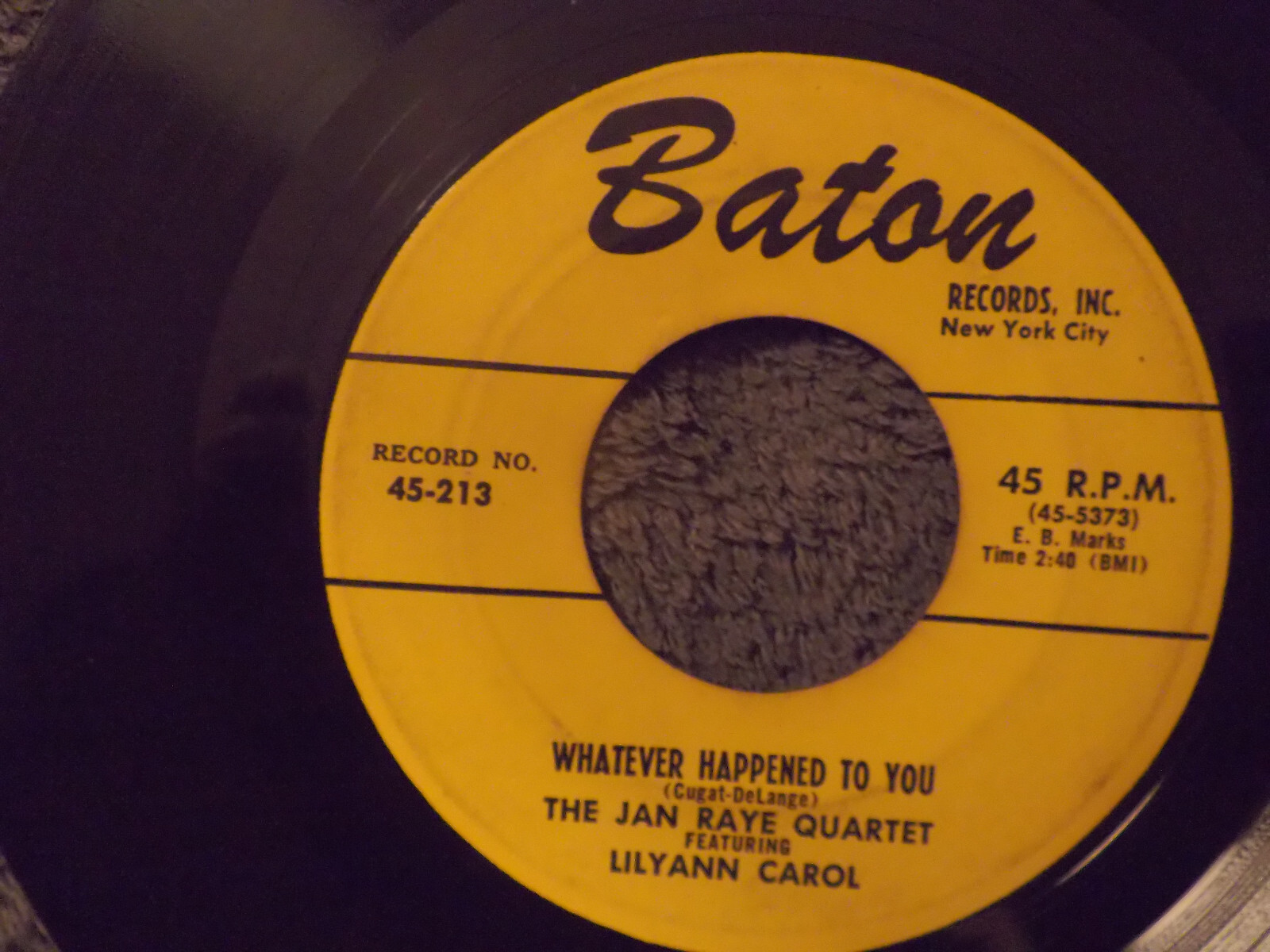 The Jan Raye Quartet feat. L. Carol – Sweet Sue / Whatever happened to you (US-Single, 1955), Bild 2