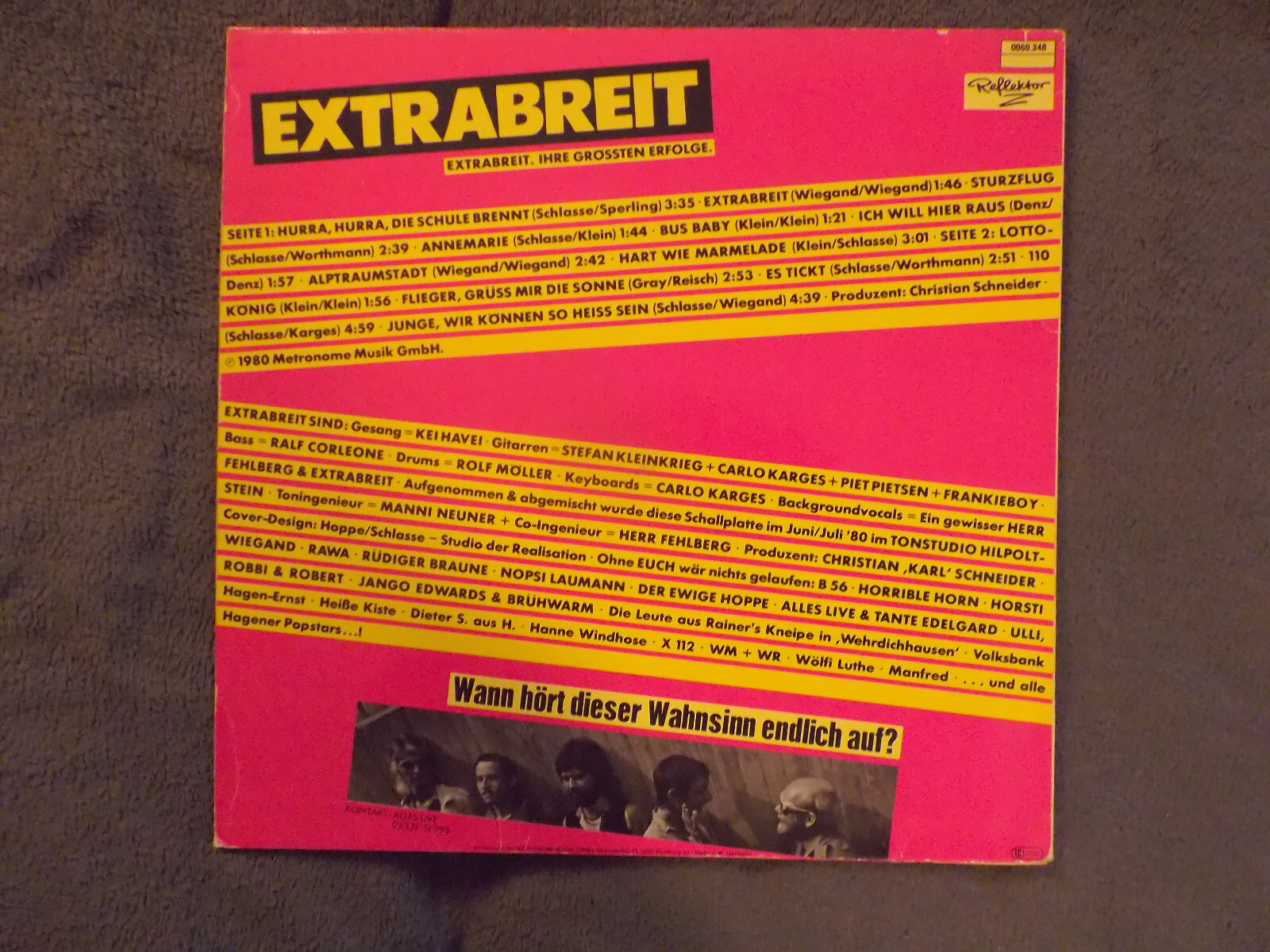 Extrabreit – Ihre grössten Erfolge | Reflektor Records LP, Bild 2