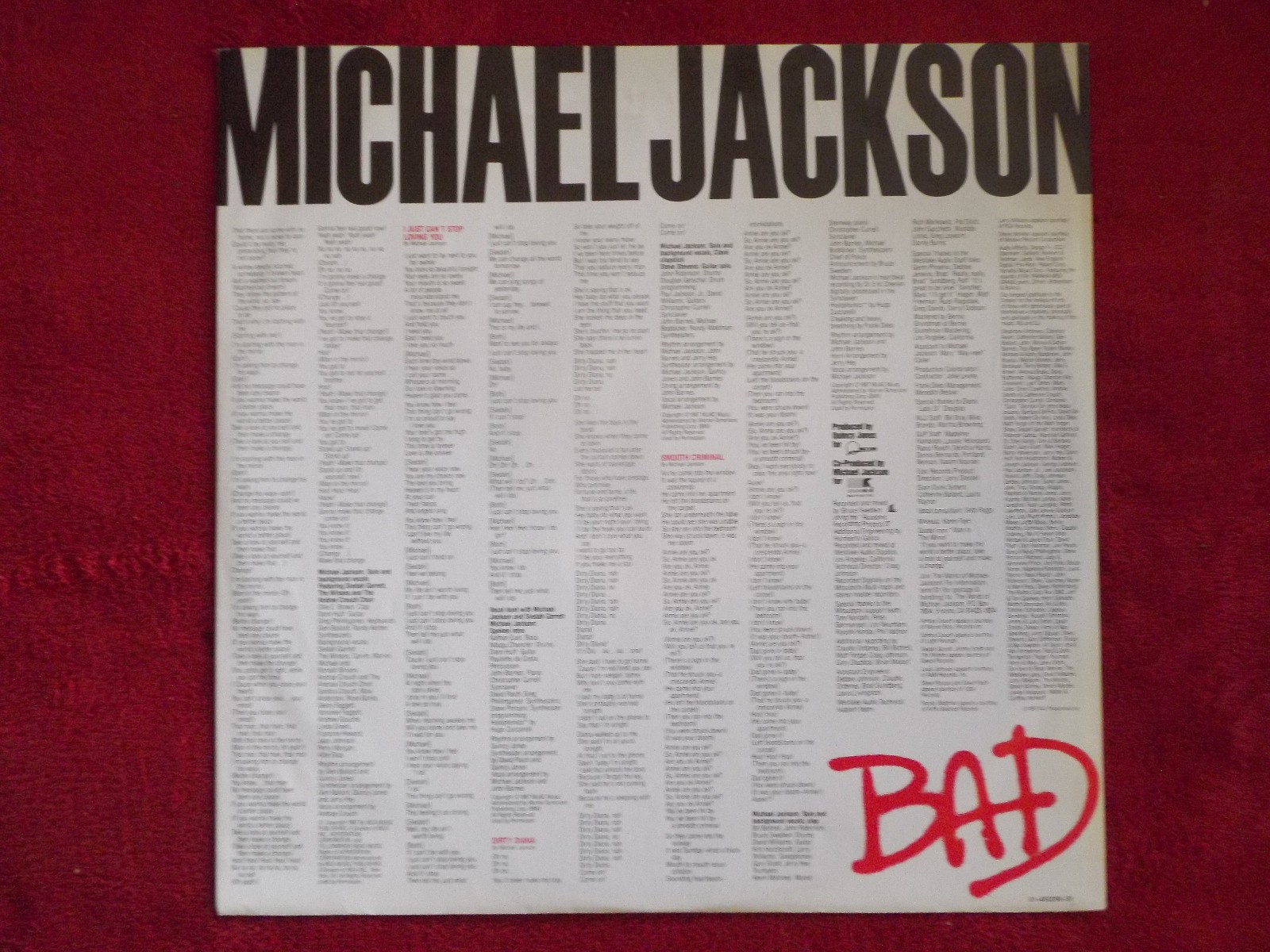 Michael Jackson – Bad | Niederlande 1987 | Epic EPC 450290 1 | LP, Bild 2
