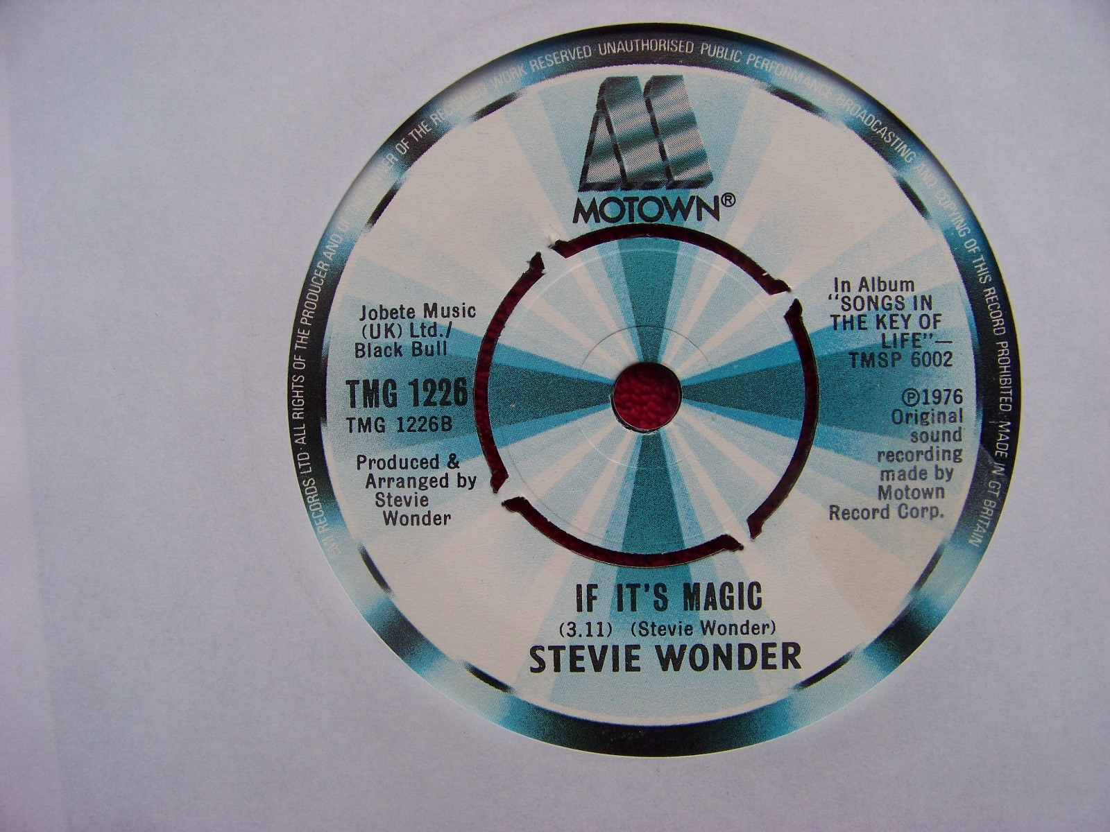 Stevie Wonder – Lately / If it´s magic (UK-Motown-Single, 1980), Bild 2