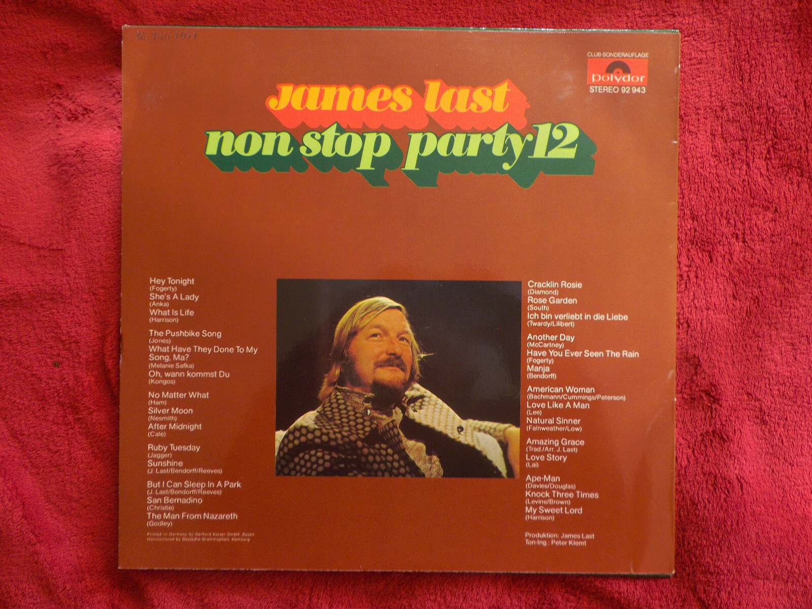 James Last – Non Stop Party 12 (Polydor, 92 943, LP, 1971), Bild 3